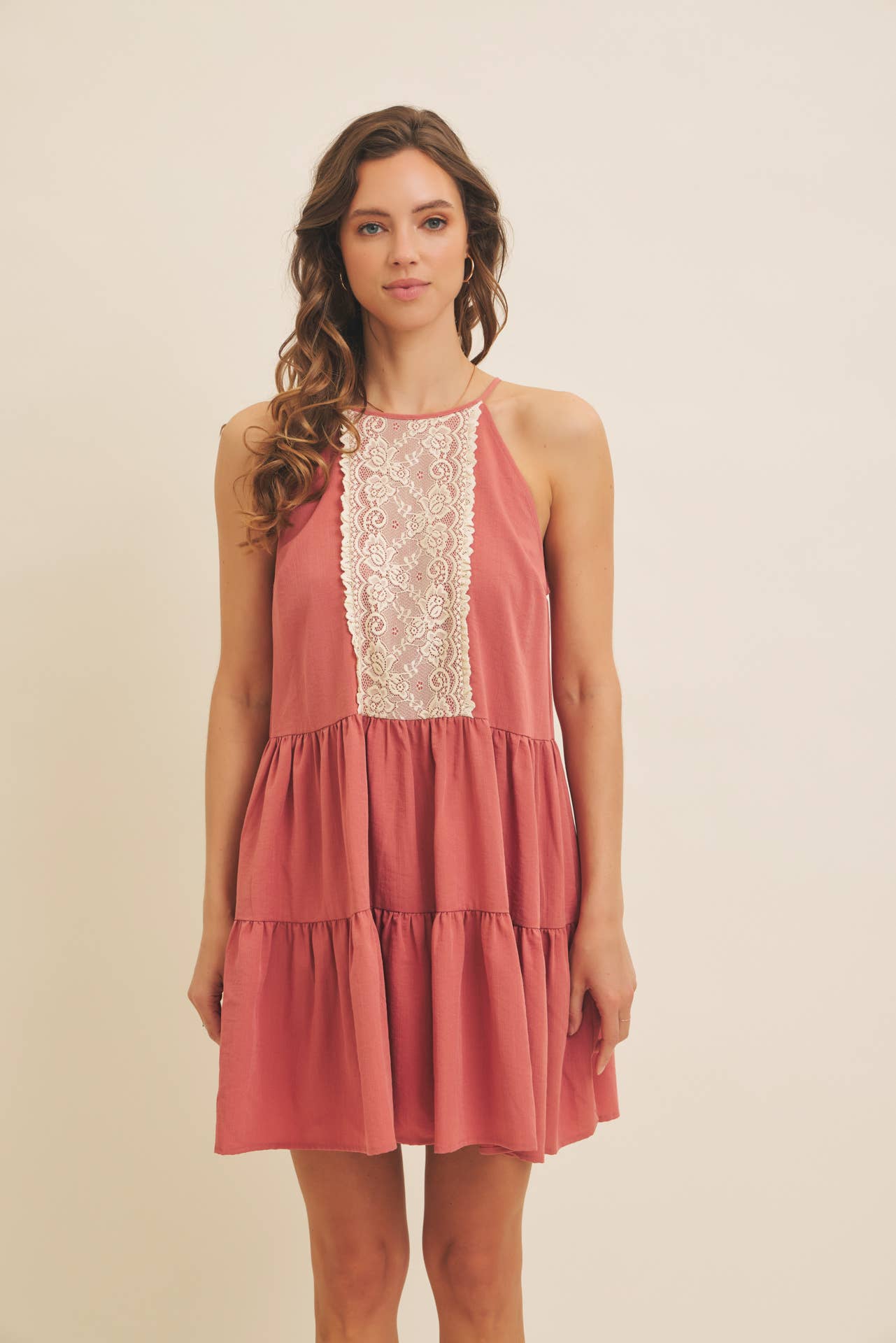 Lyla Lace Halter Mini Dress
