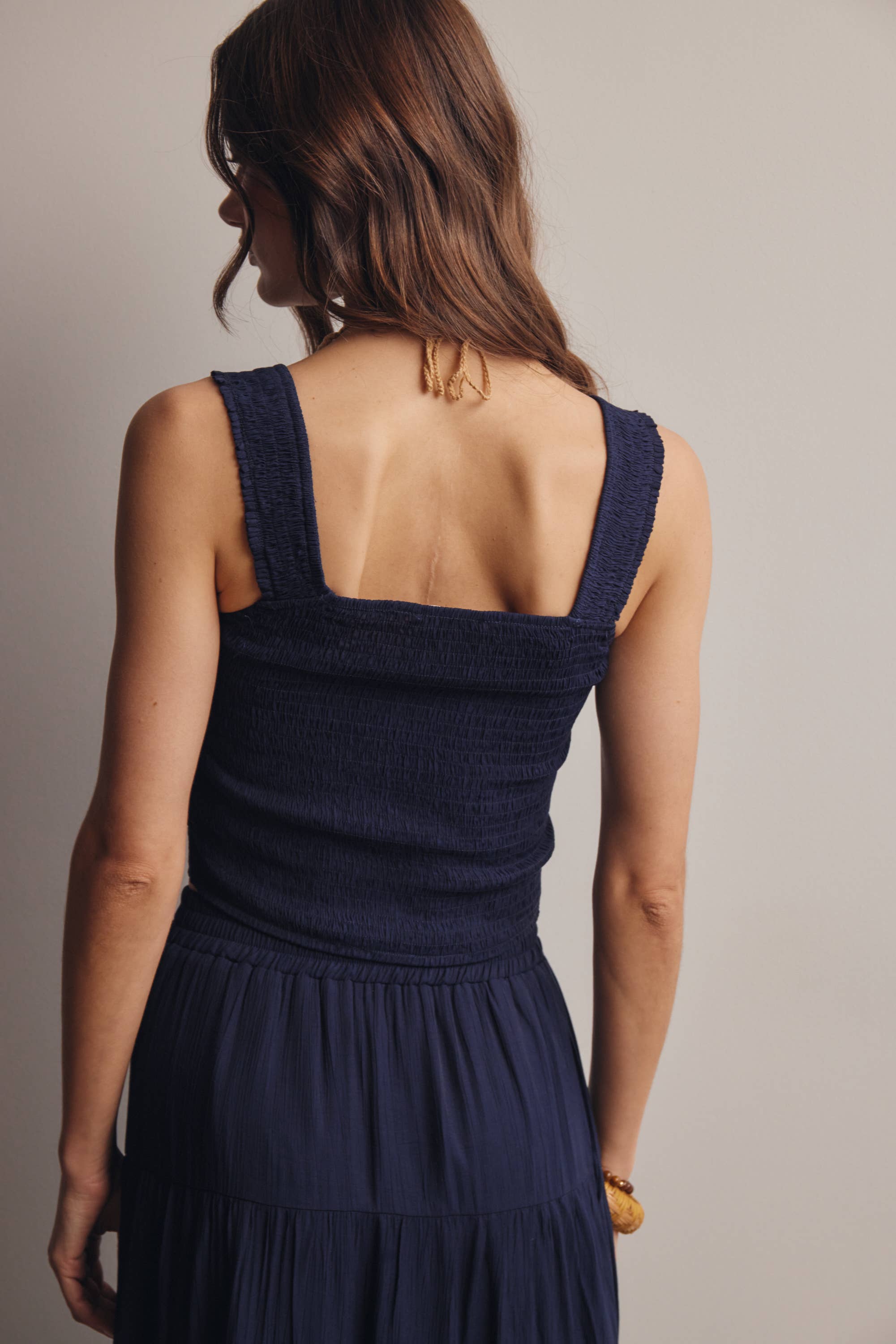 Vera Smocked Crop Tank
