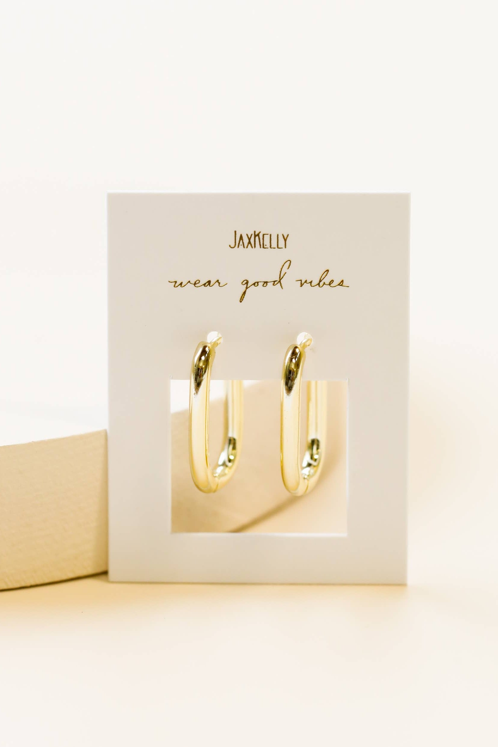 Large Rectangle Hoop Earrings