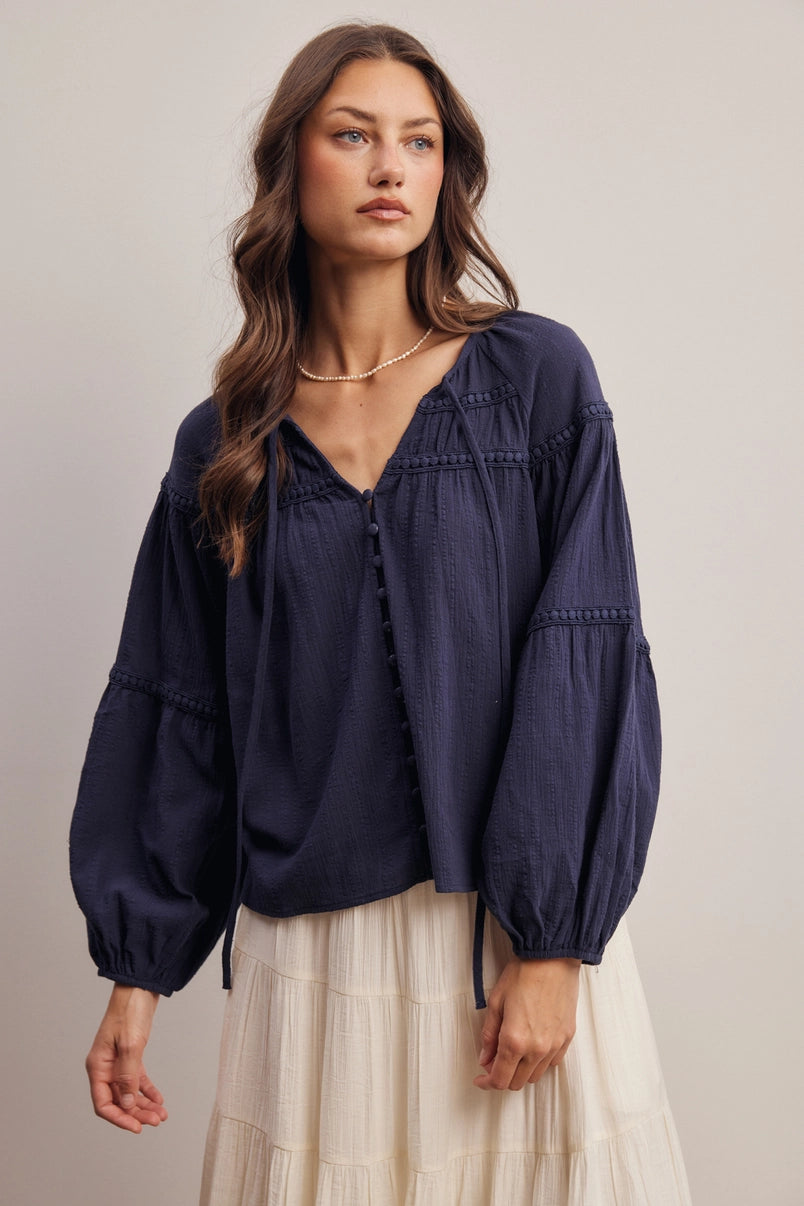 Justine Cotton Peasant Blouse