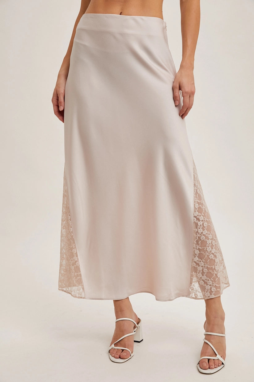 Whitney Lace Trimmed Midi Skirt