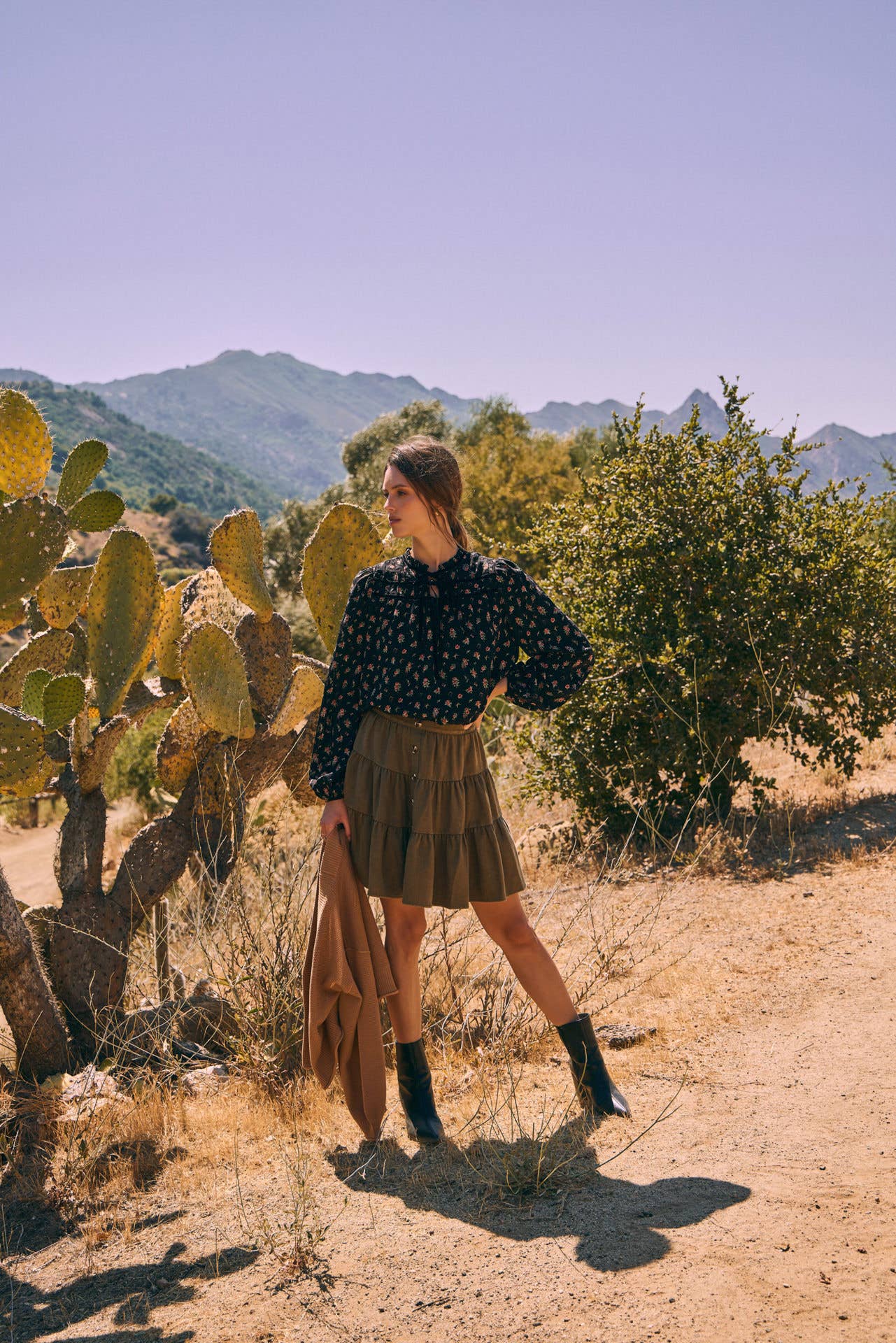 Emmie Washed Ruffle Mini Skirt