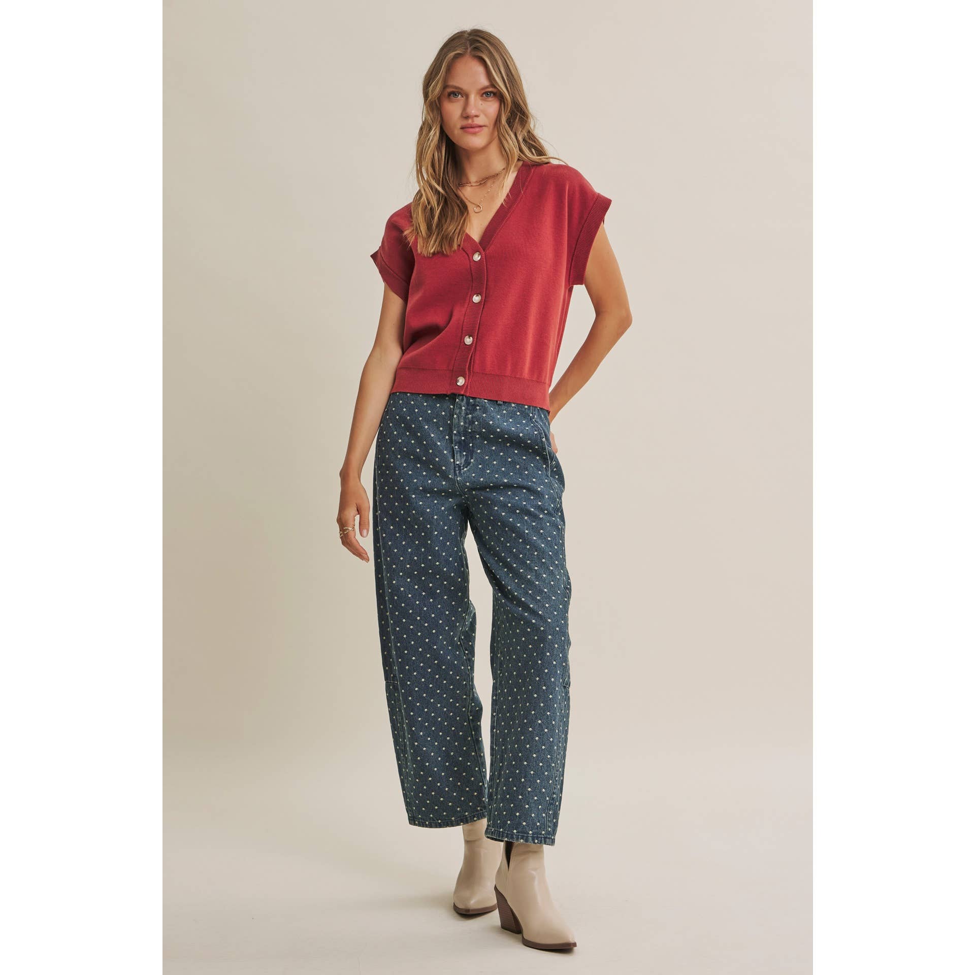 Frankie Polka Dot Barrel Jeans