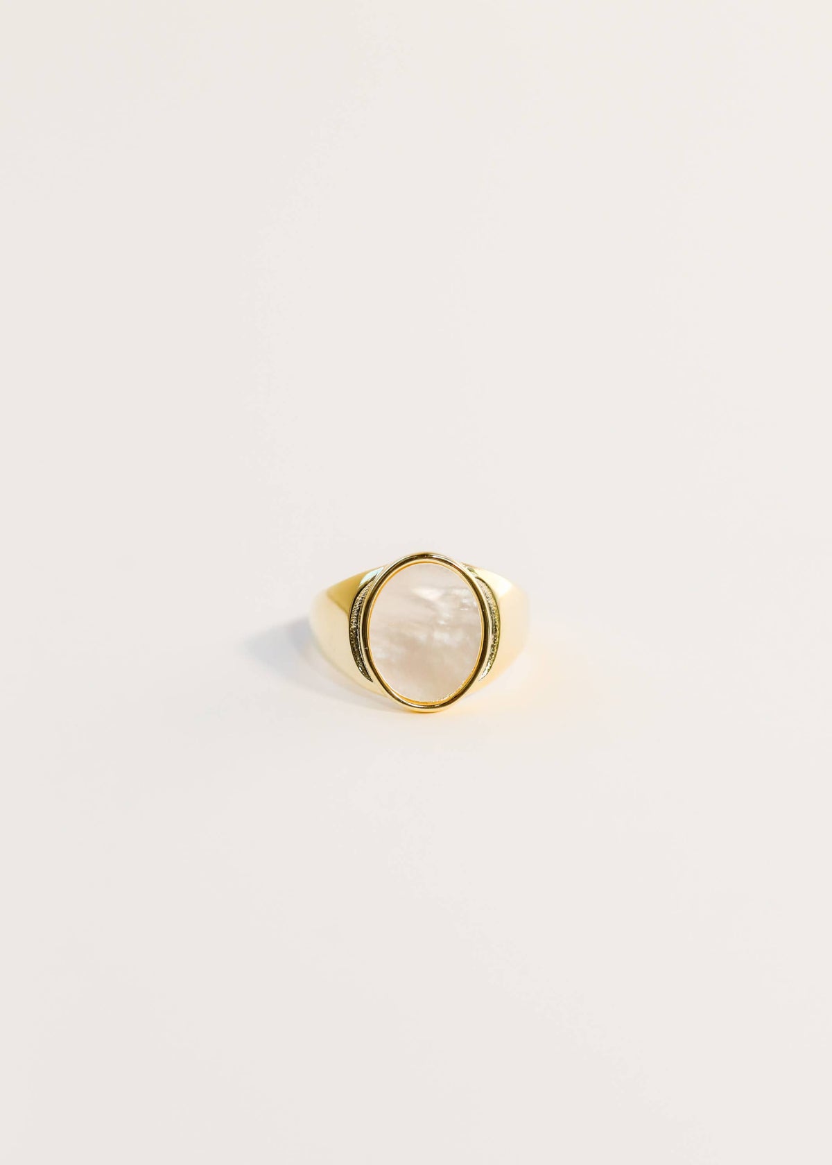 Gold Mother of Pearl Signet Ring
