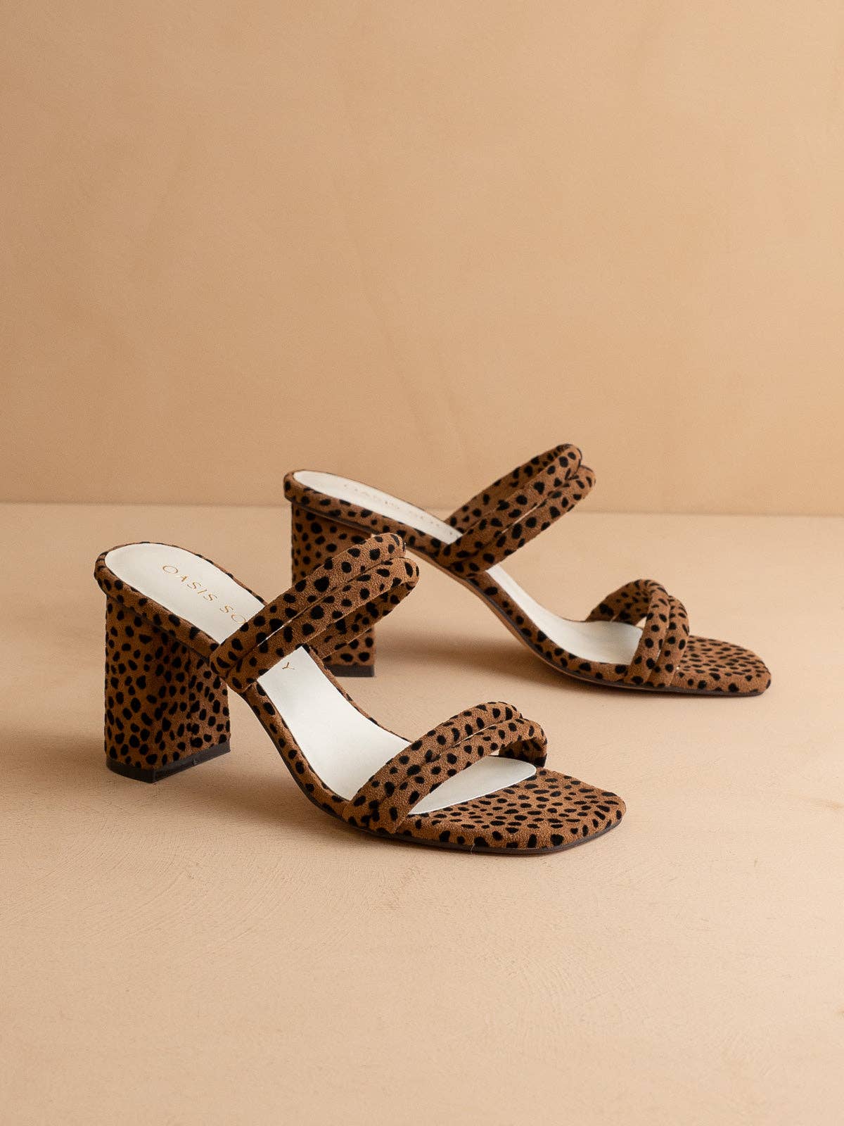 The Angela | Dark Cheetah Strappy Block Heel