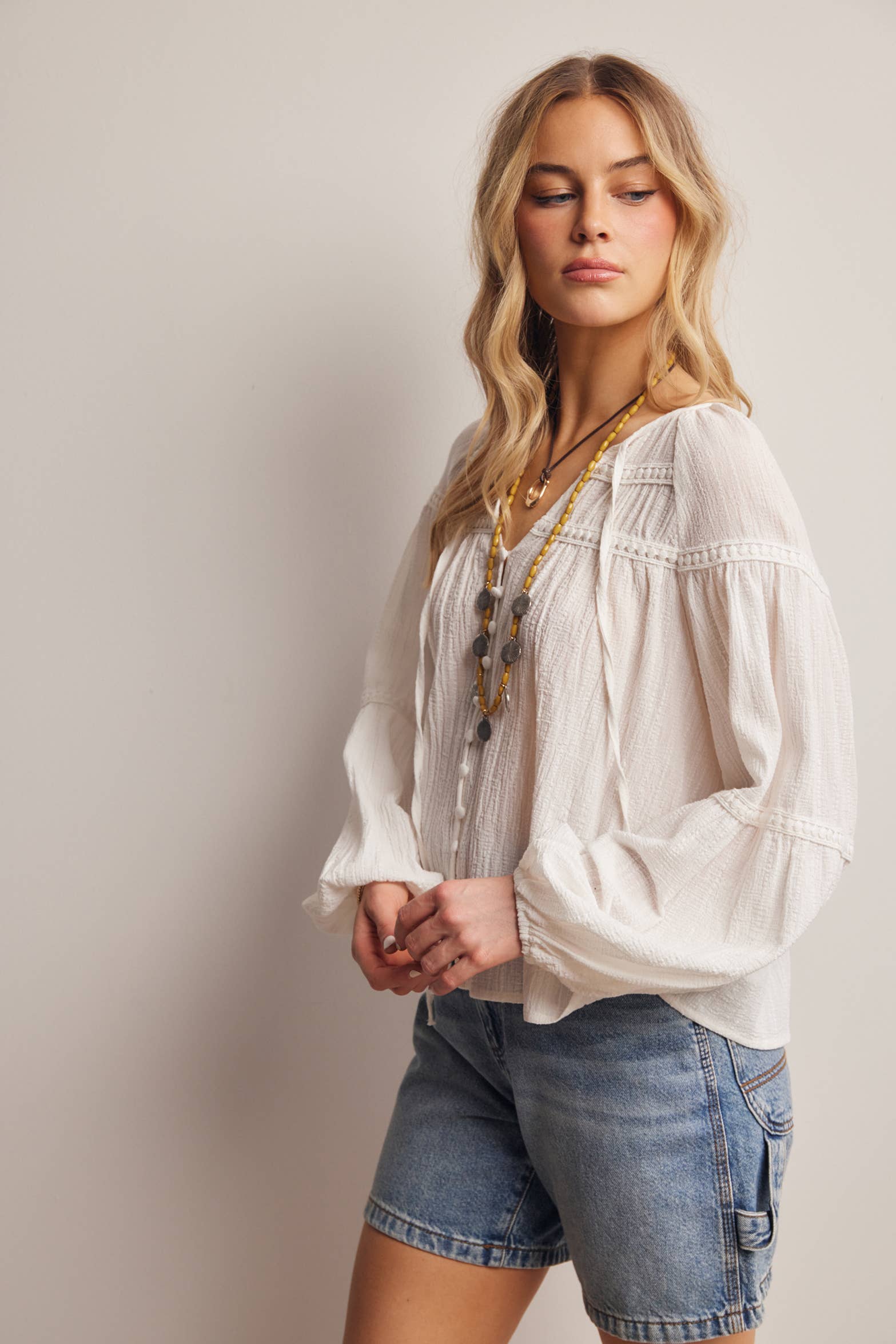 Justine Cotton Peasant Blouse