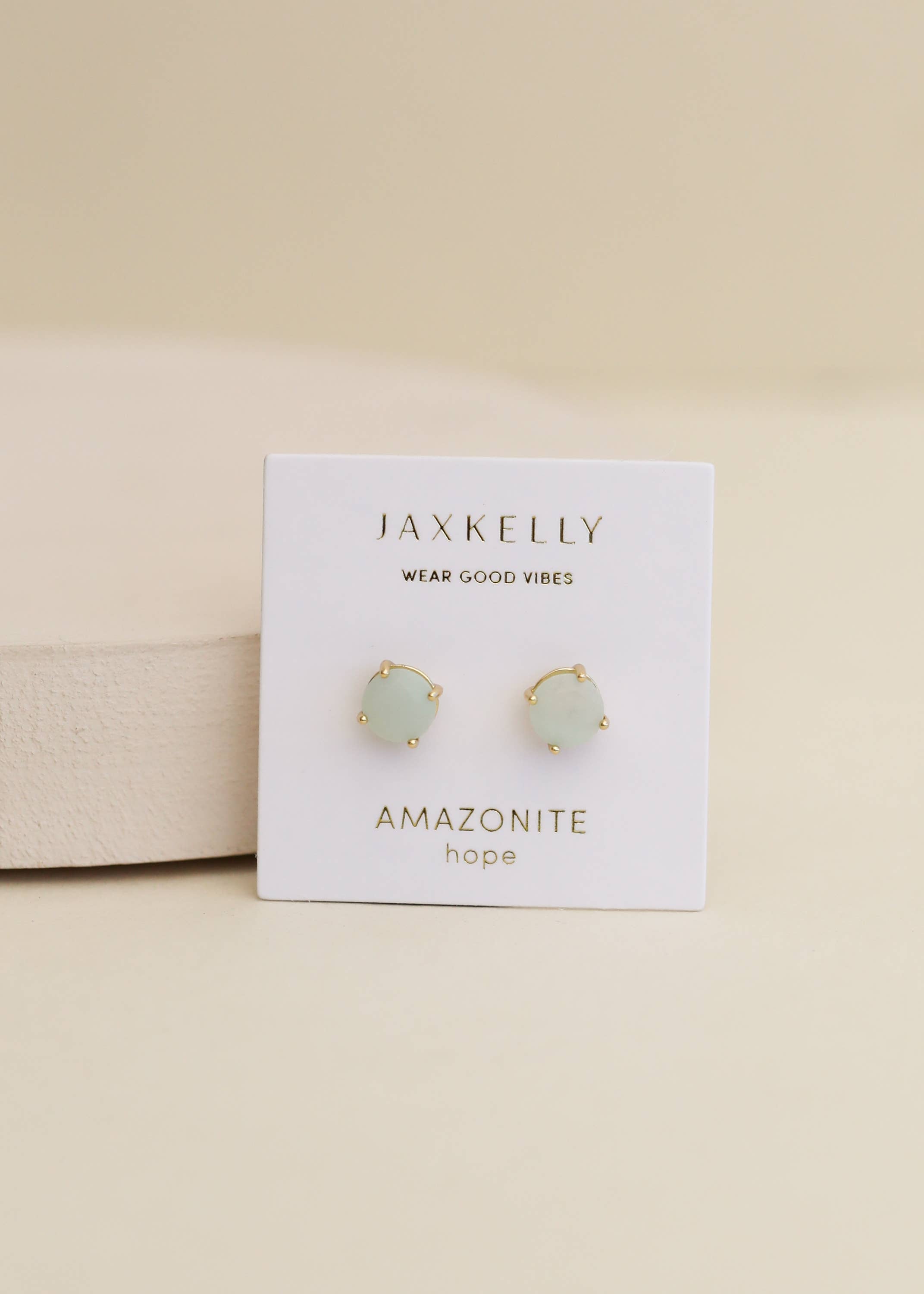 Round Gemstone Gold Earrings