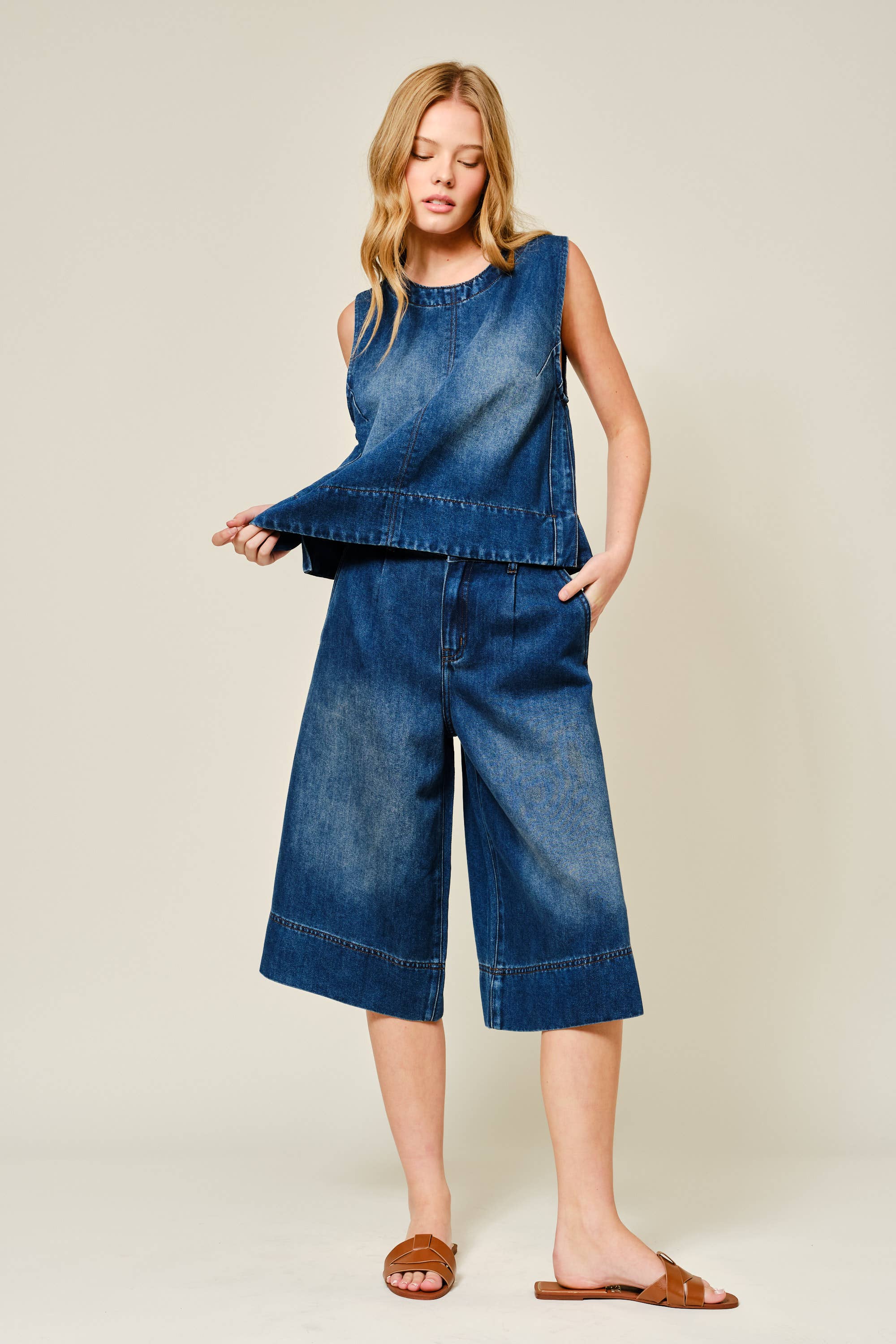 Lila Sleeveless Denim Tank