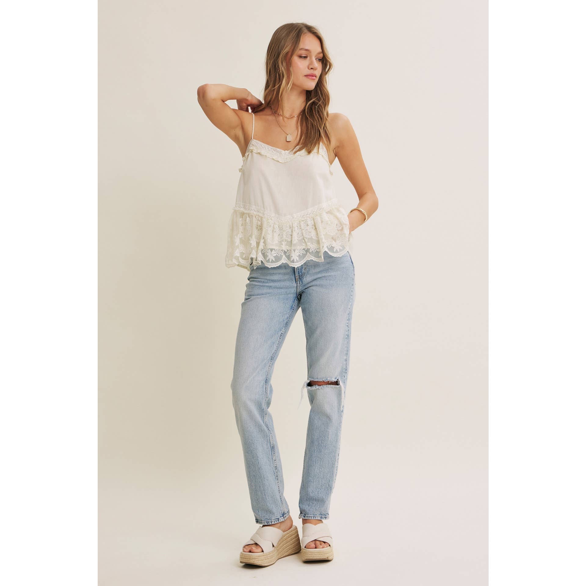 Vanessa Lace Flare Tank