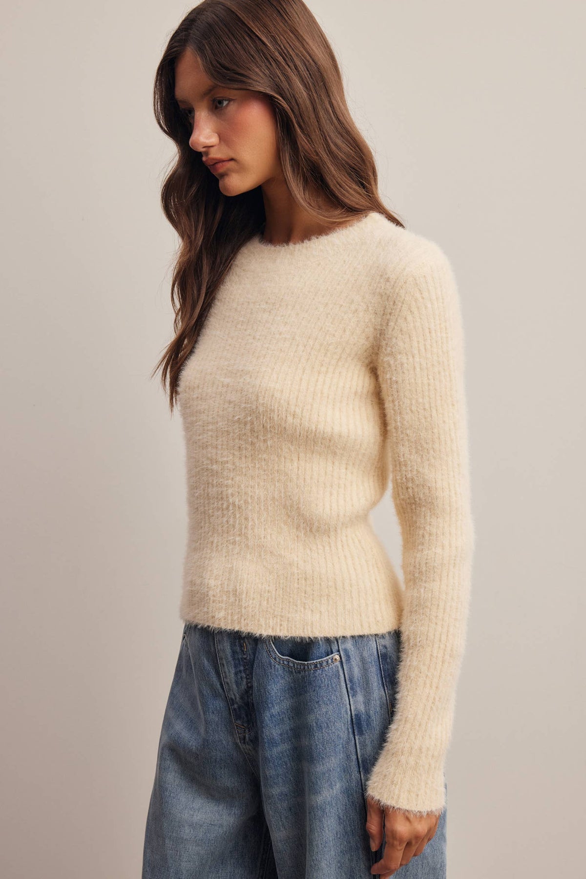 Brielle Brushed Rib Knit Sweater