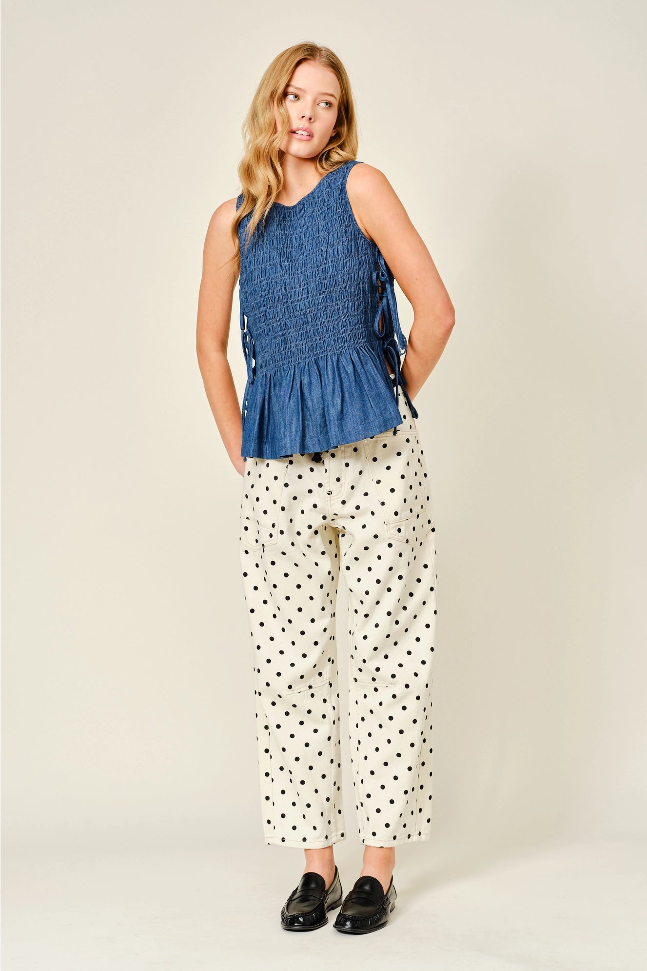 Quinn Smocked Tie Tank