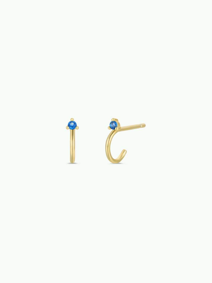 Open CZ Mini Hoop Gold Earrings
