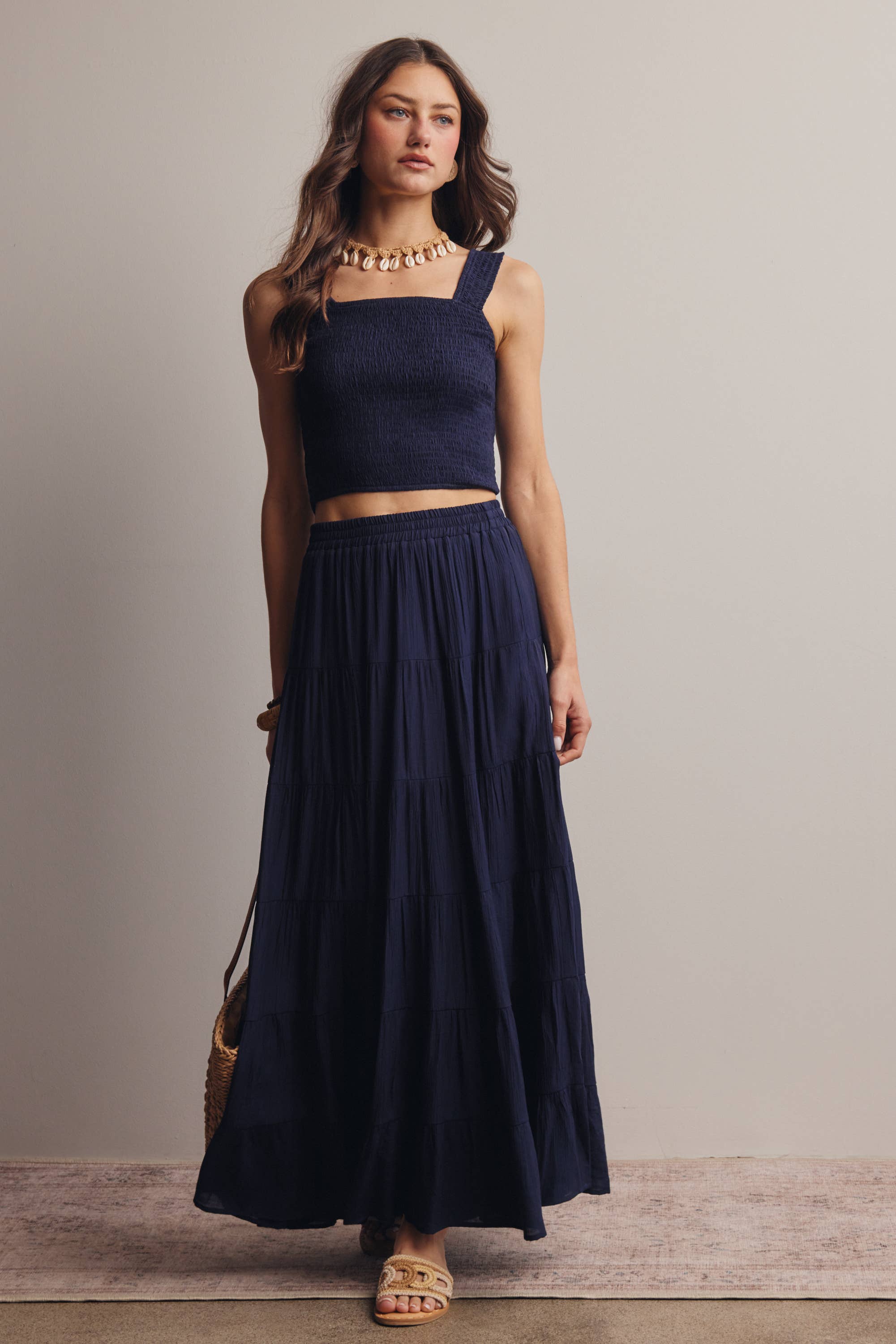 Vera Smocked Crop Tank