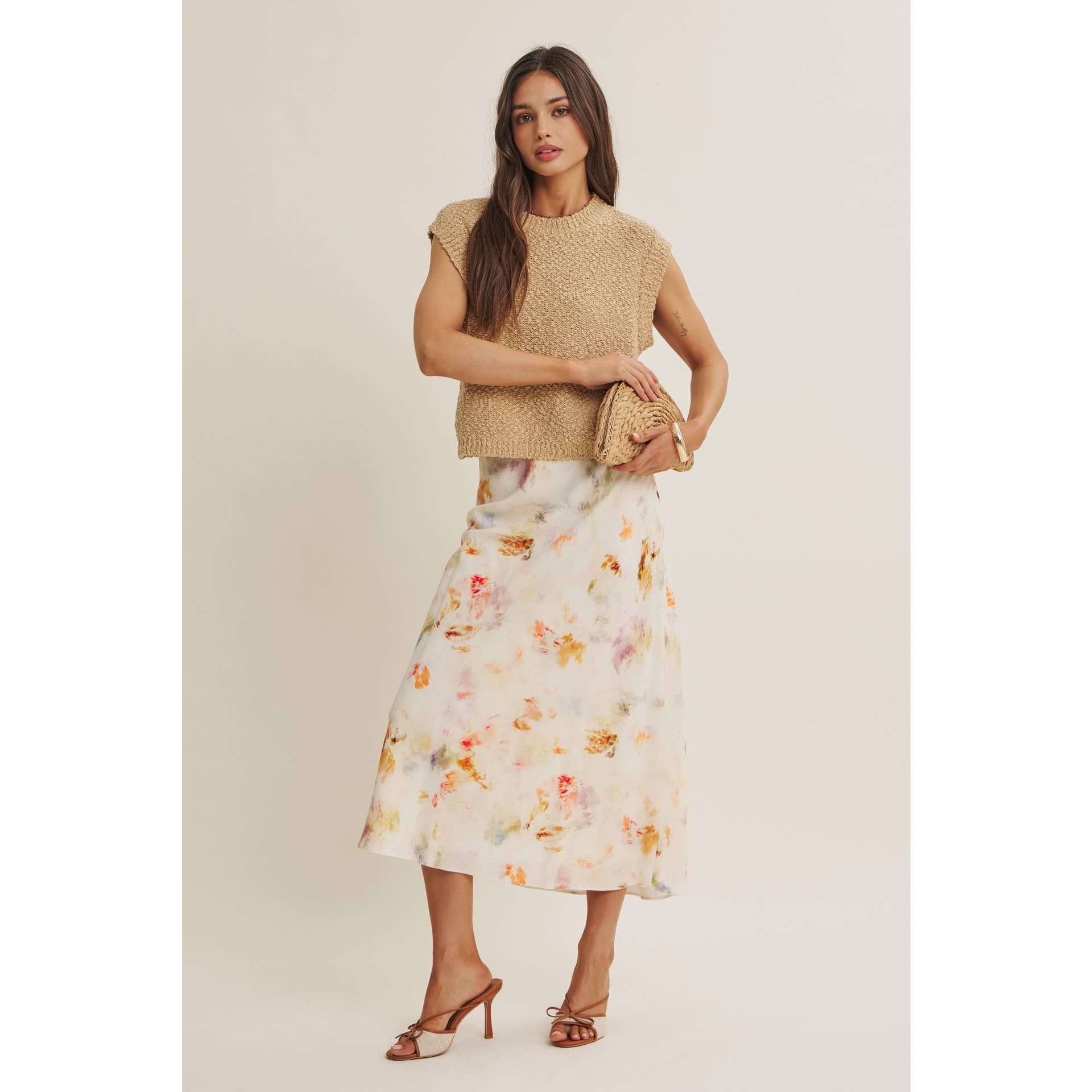Vivian Abstract Midi Skirt