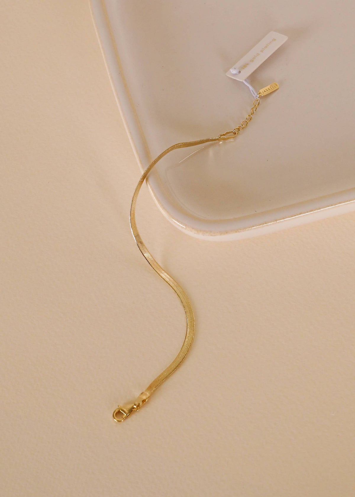 Gold Flat Snake Chain Bracelet