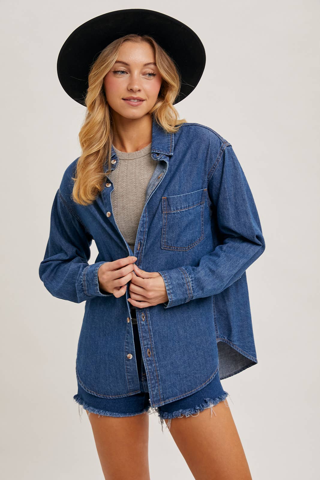 Ella Denim Button Down Shirt