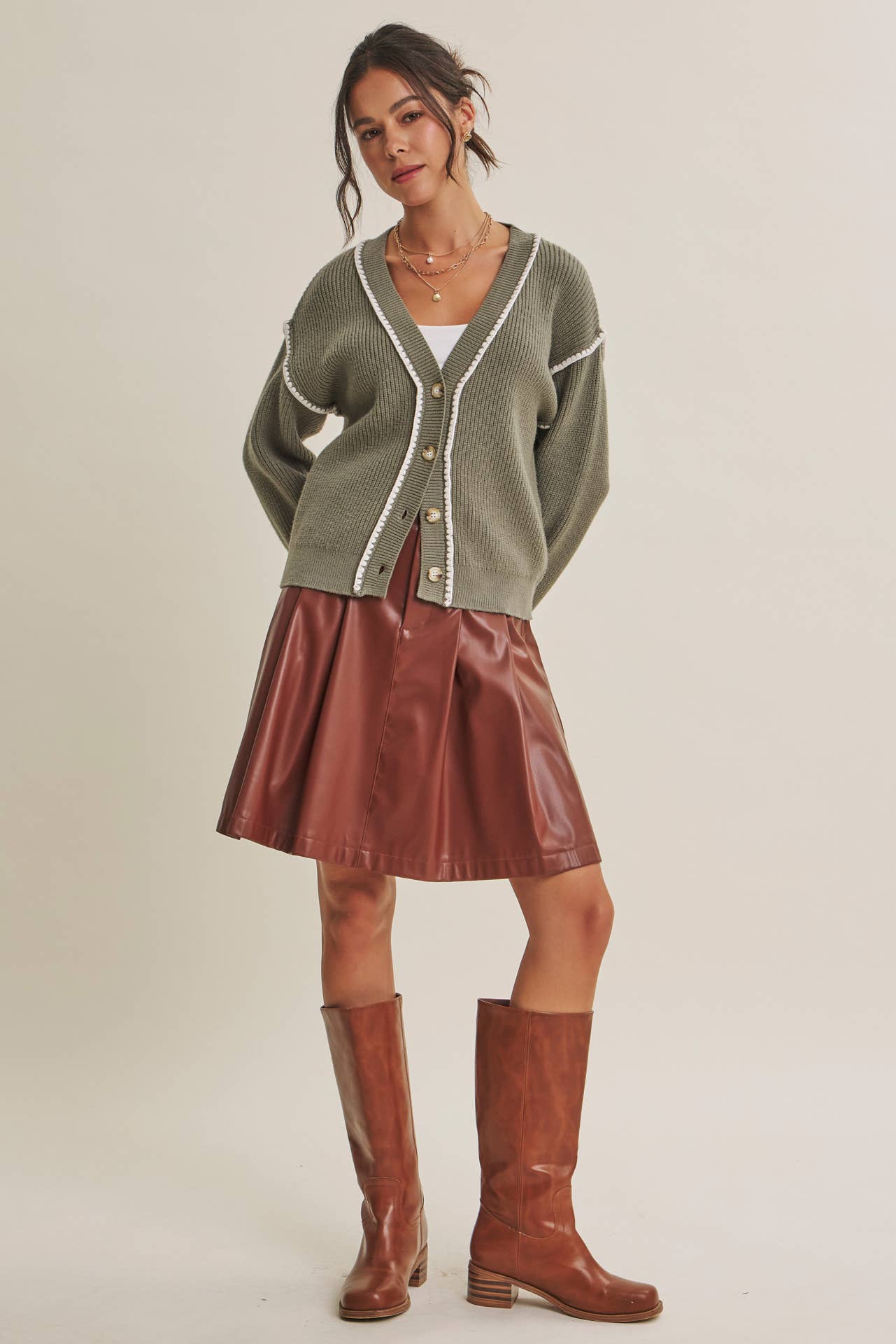 Marley Contrast Stitch Cardigan