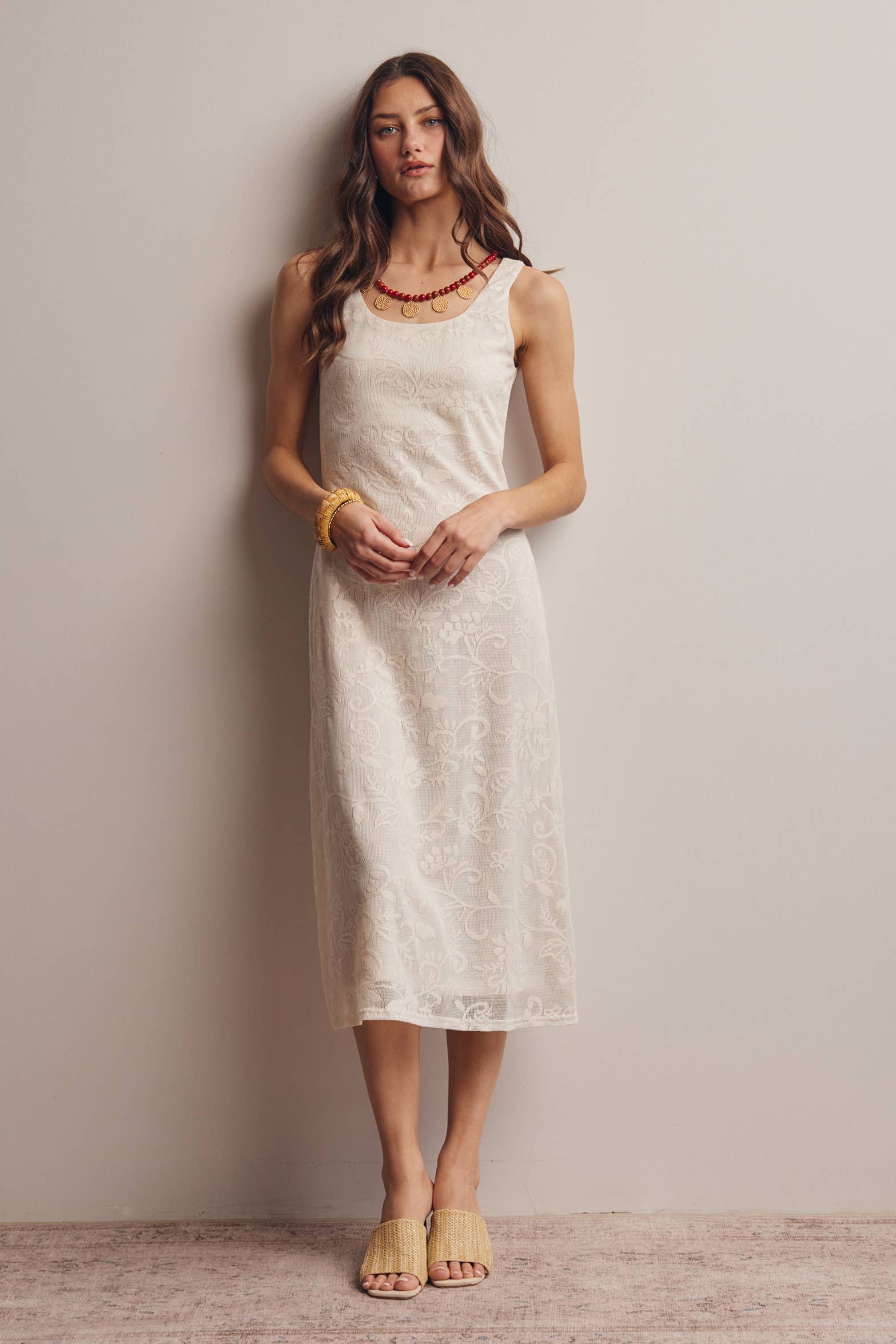 Zara Lace Midi Slip Dress