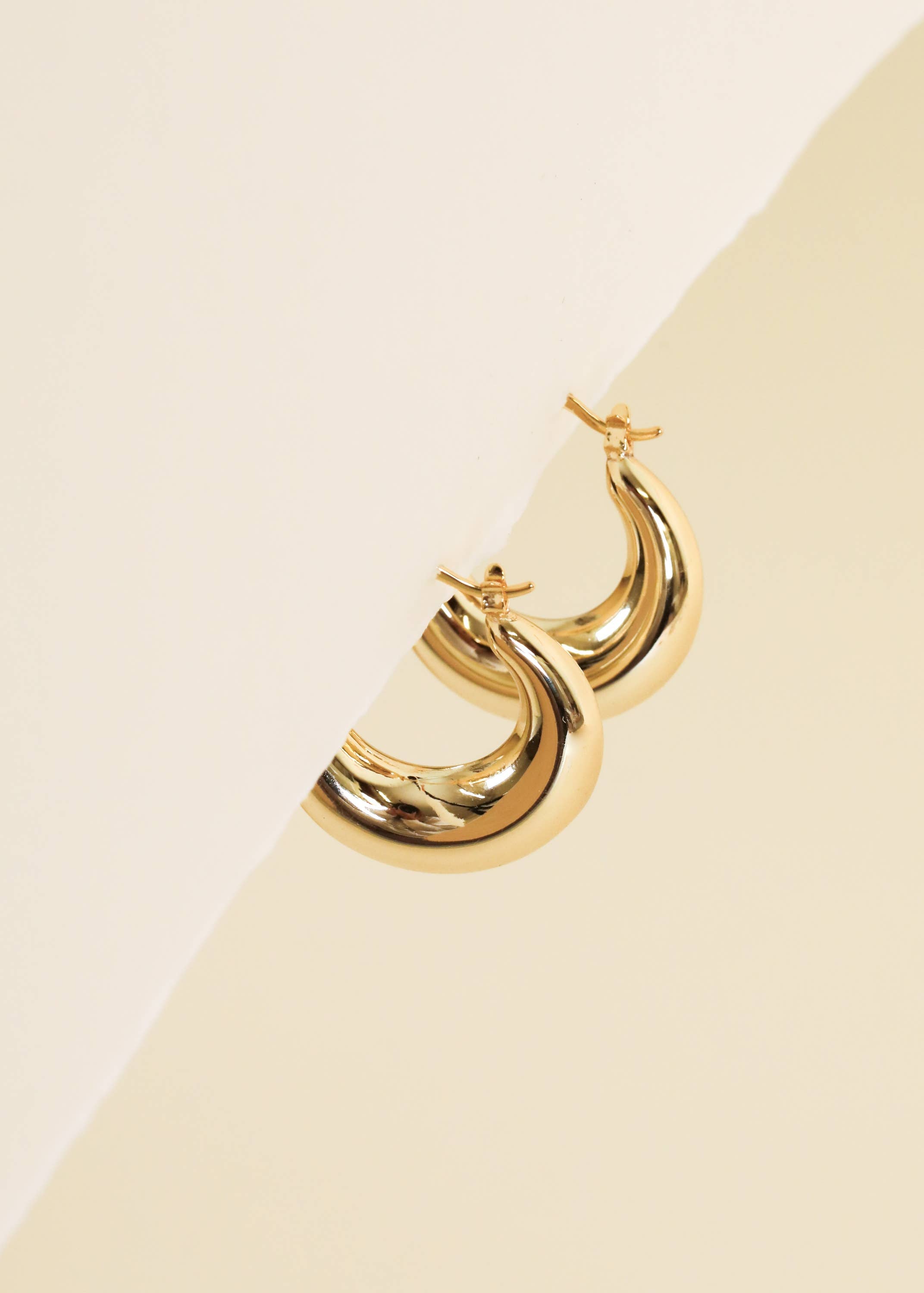 Sculptural Wide Gold Hoop Earrings