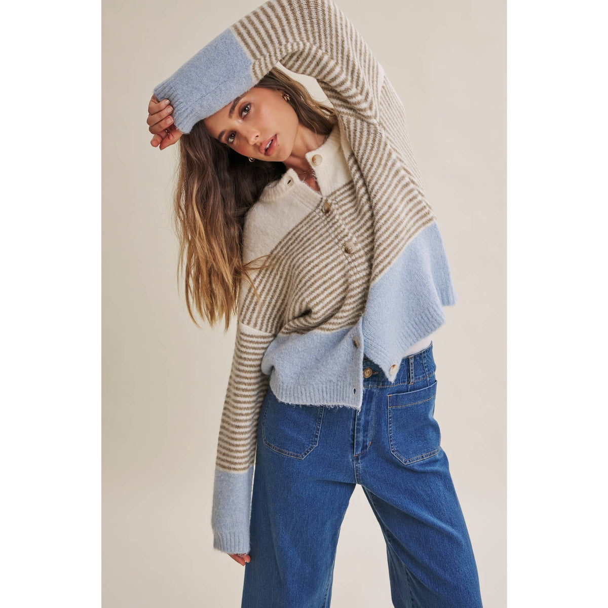 Dakota Striped Colorblock Cardigan