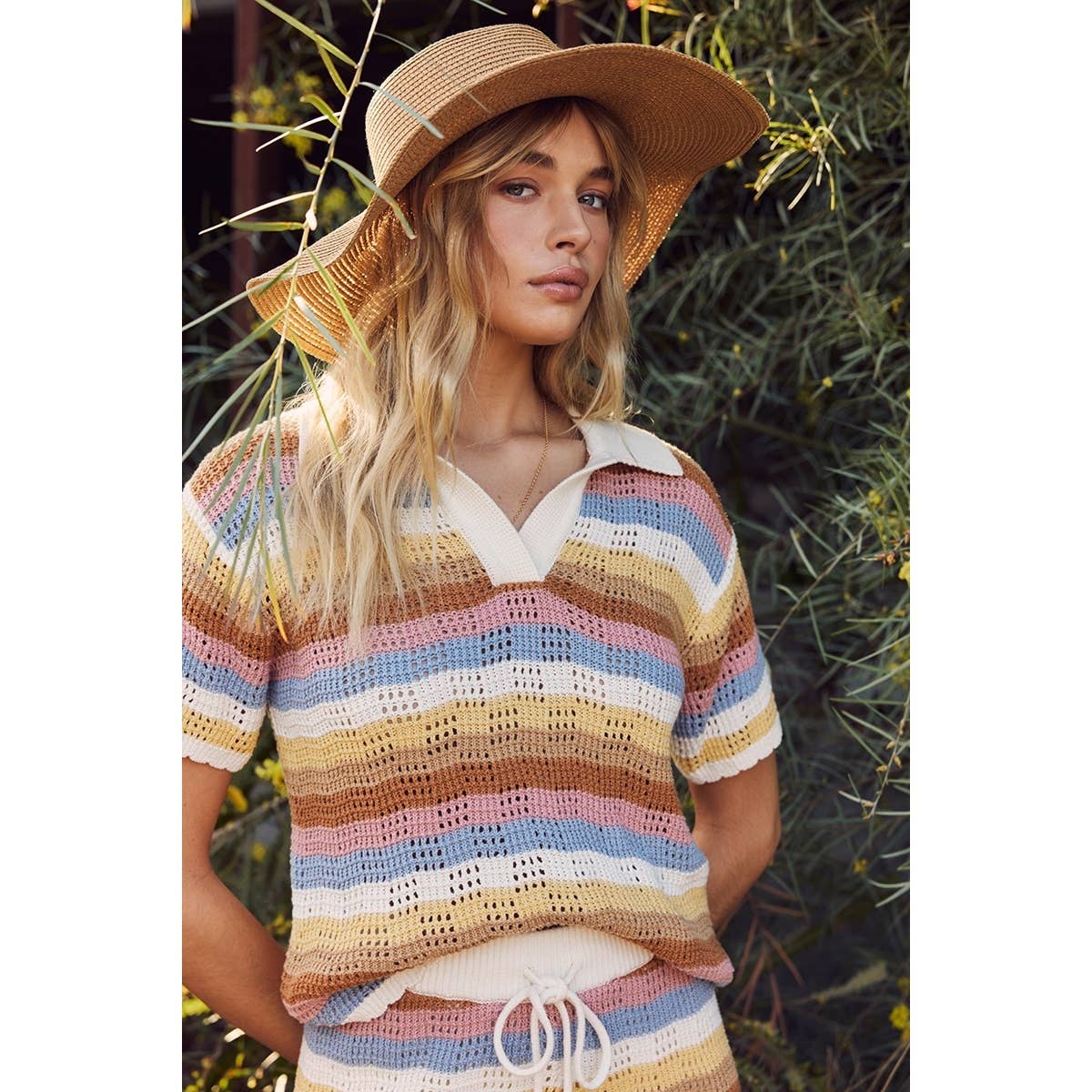 Civana Striped Polo Sweater