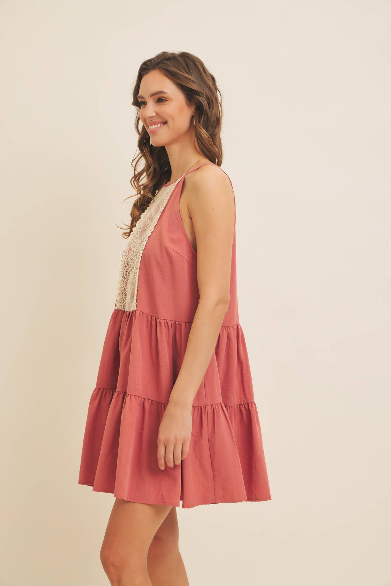 Lyla Lace Halter Mini Dress