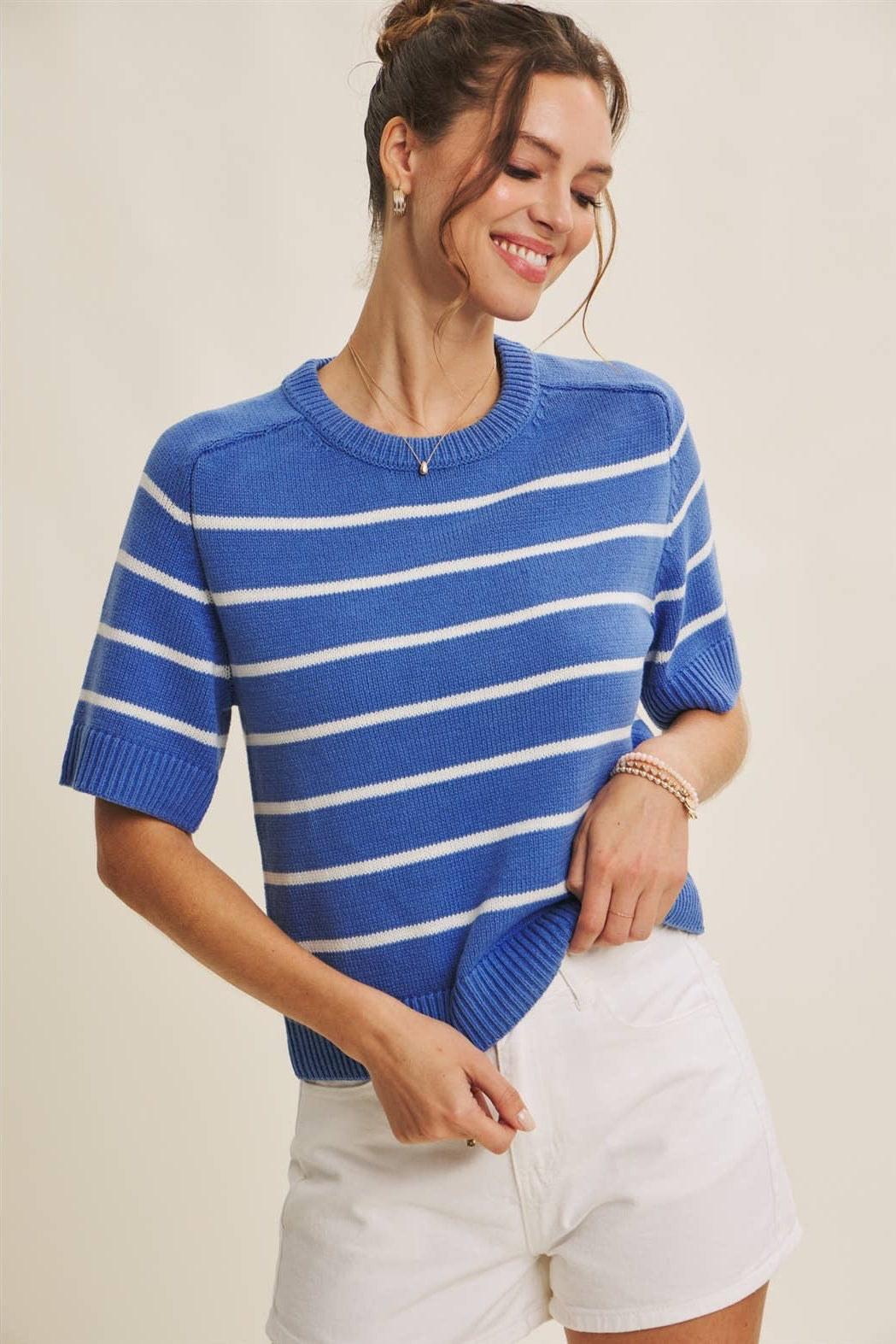 Claudia Striped Sweater Tee