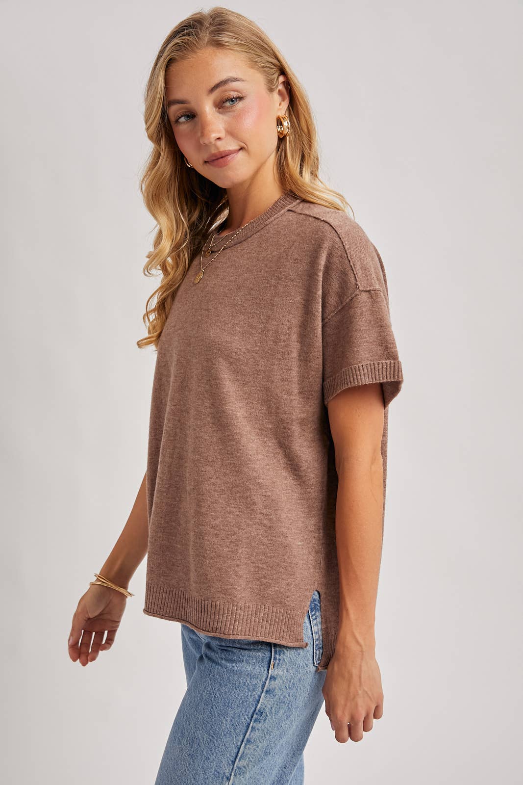 Cassie Crewneck Knit Tee