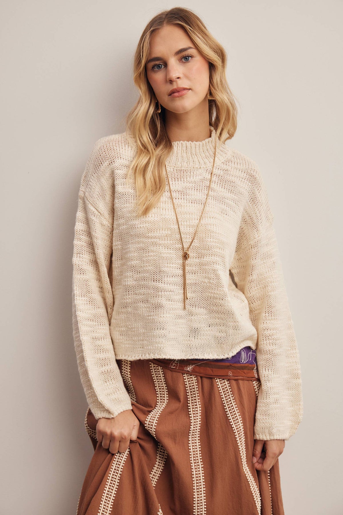 Brittany Mockneck Marled Sweater