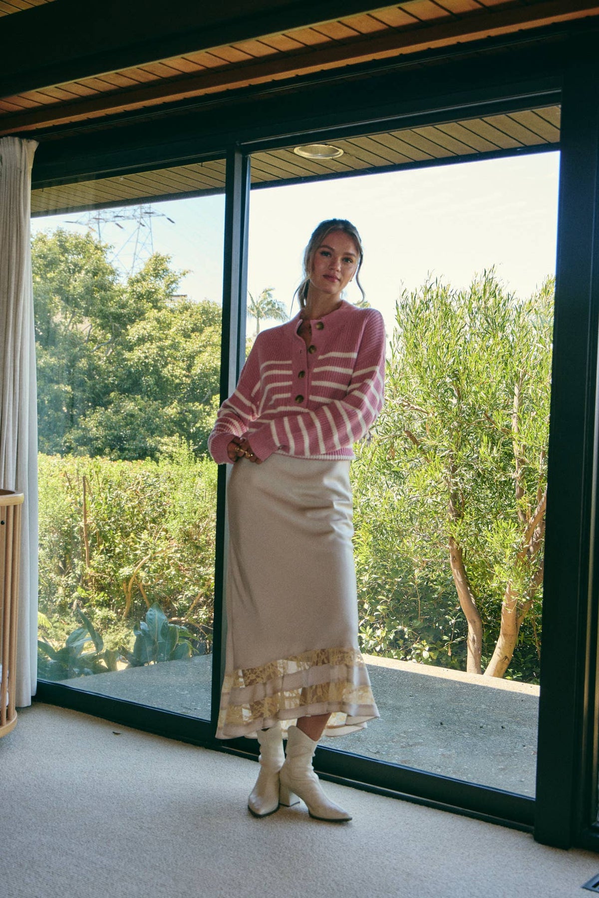 Nadia Striped Henley Sweater
