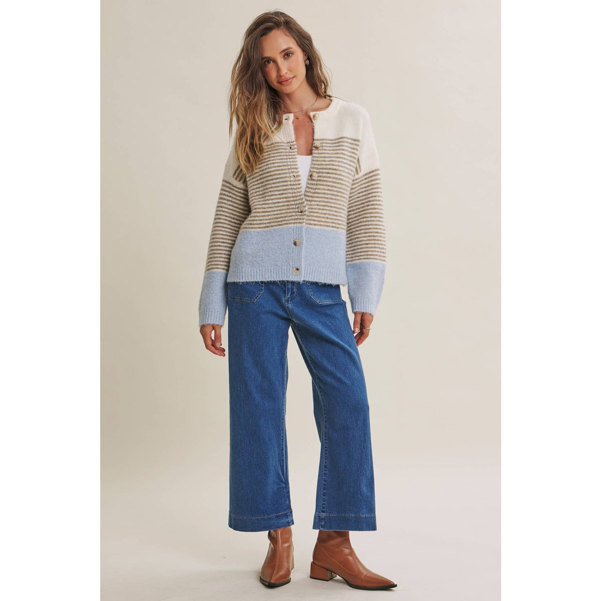 Dakota Striped Colorblock Cardigan