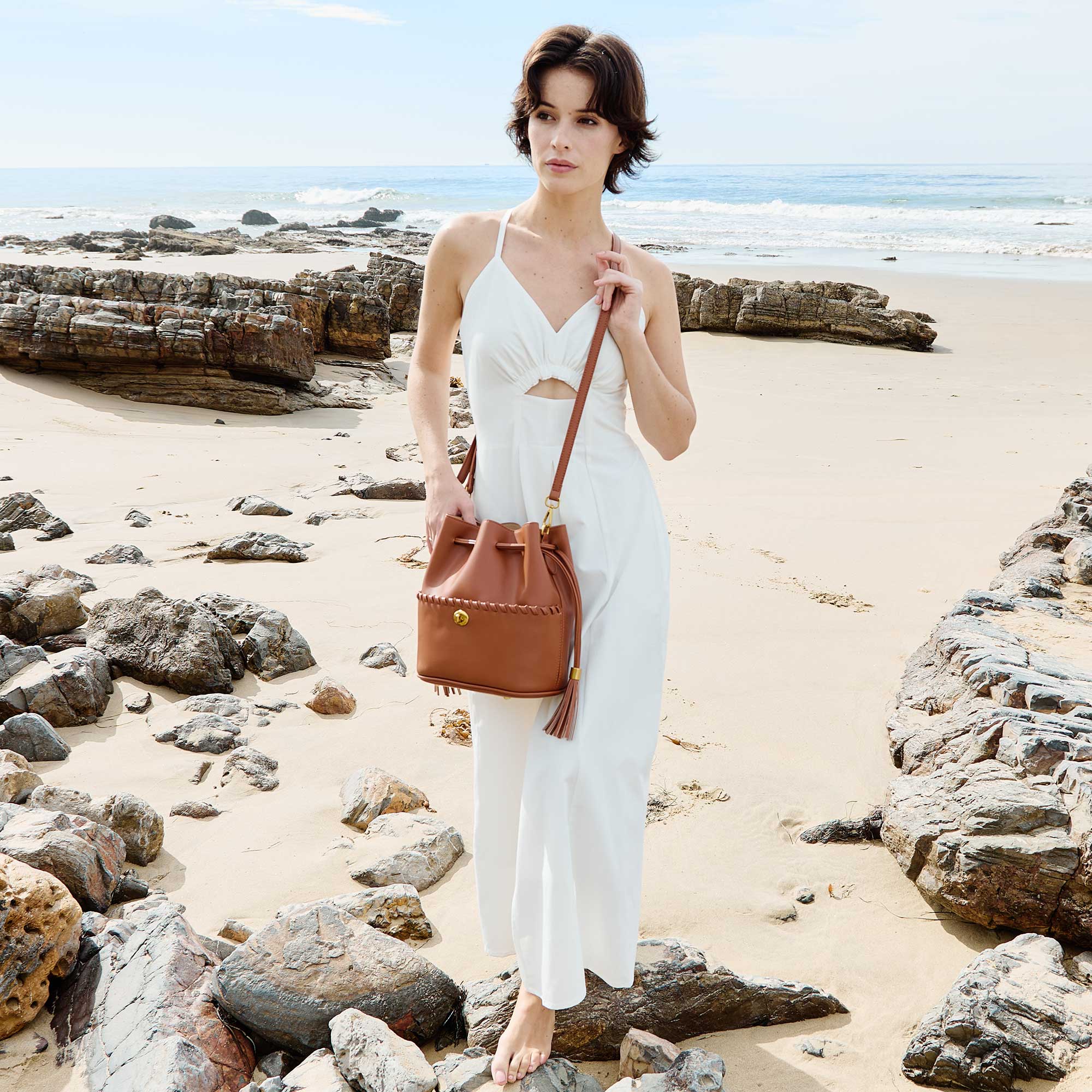 Janae Flamingo Recycled Vegan Leather Top Handle Bag