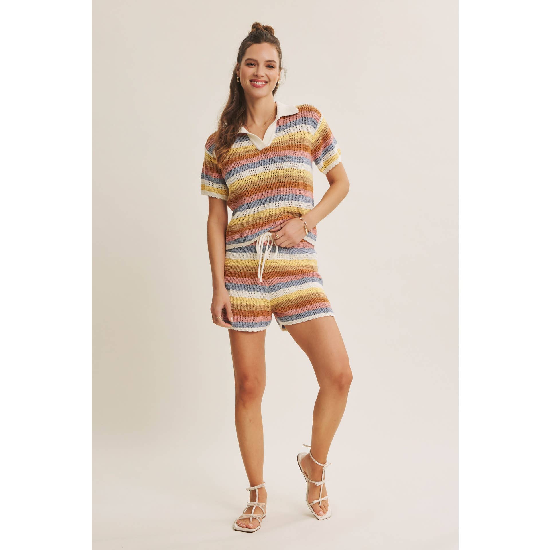 Civana Striped Polo Sweater