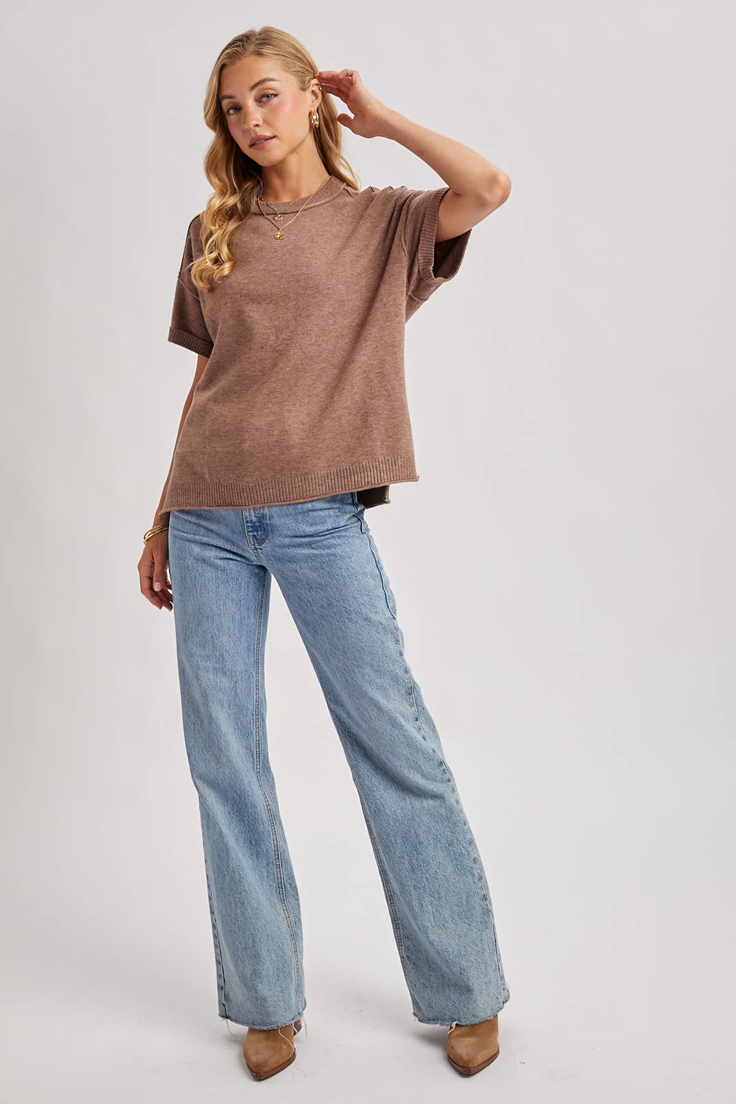 Cassie Crewneck Knit Tee