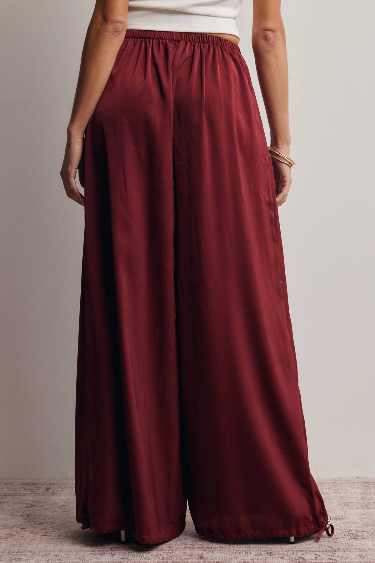 Claudia Wide Leg Tie Hem Pants