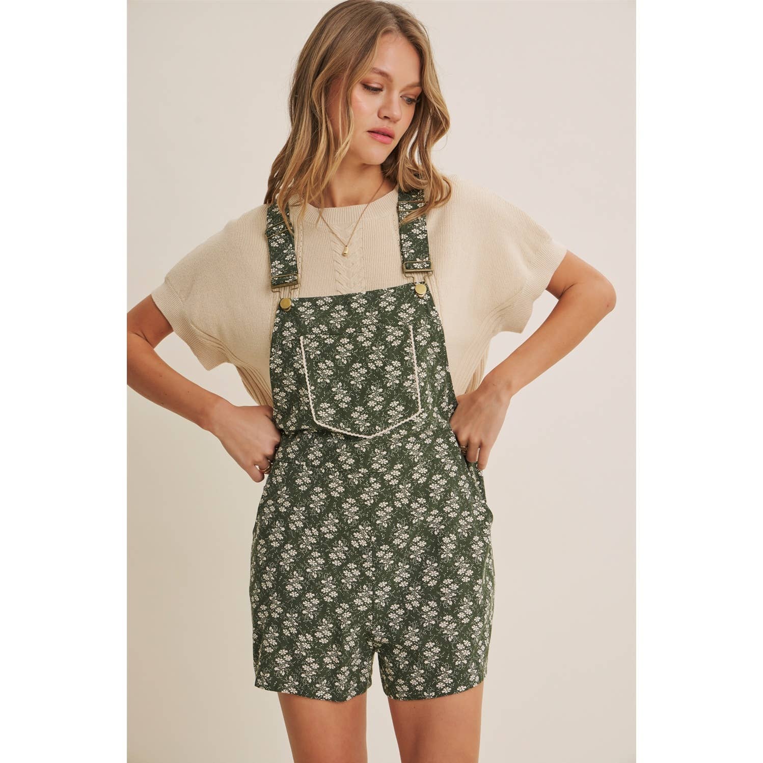 Kimmy Floral Short Overalls