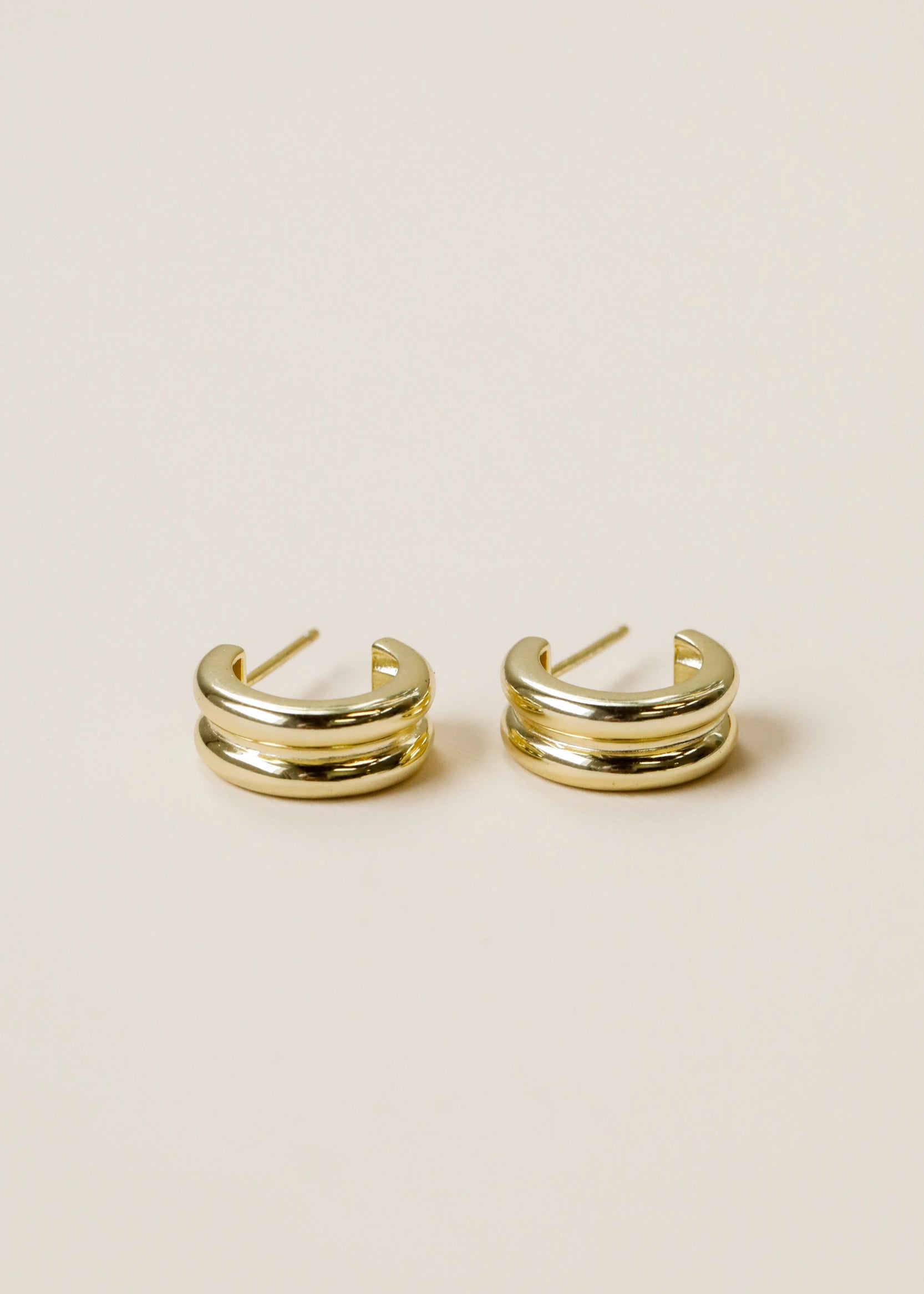 Small Bold Double Hoop Earrings