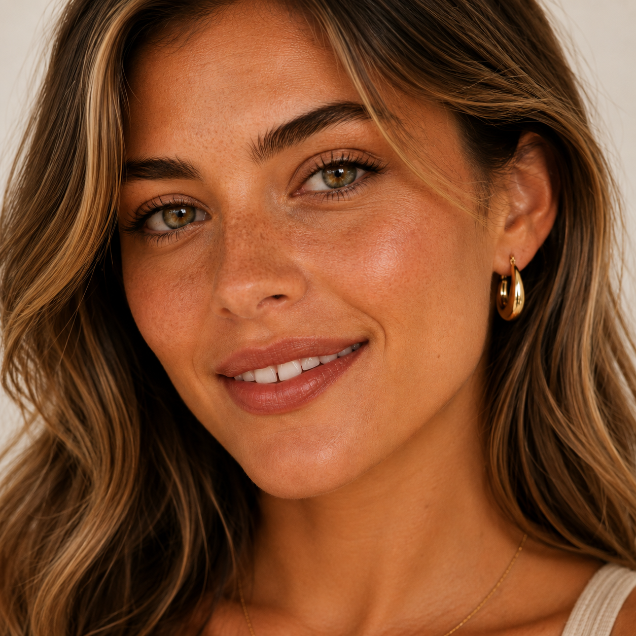 Sculptural Wide Gold Hoop Earrings