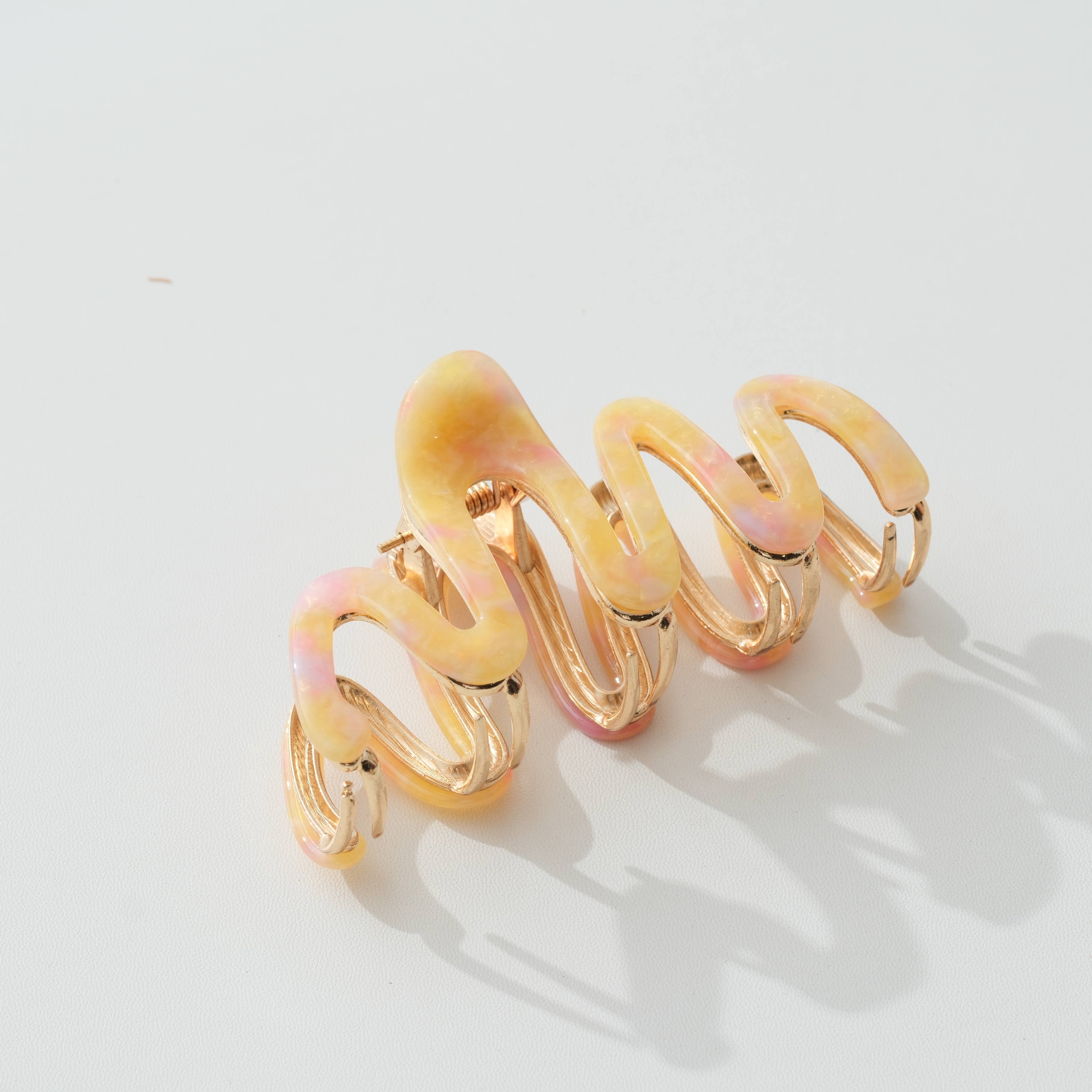 Willow Island Sun Metal Large Squiggle Claw Clip