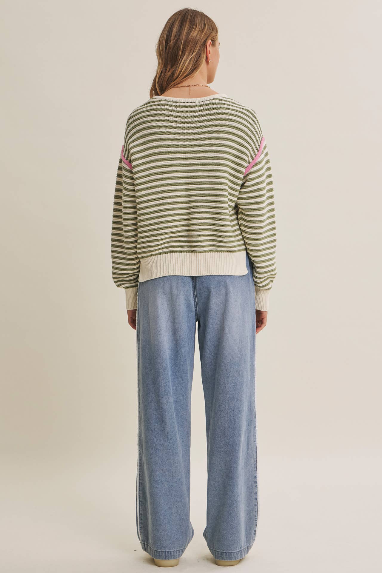 Jade Cotton Striped Sweater