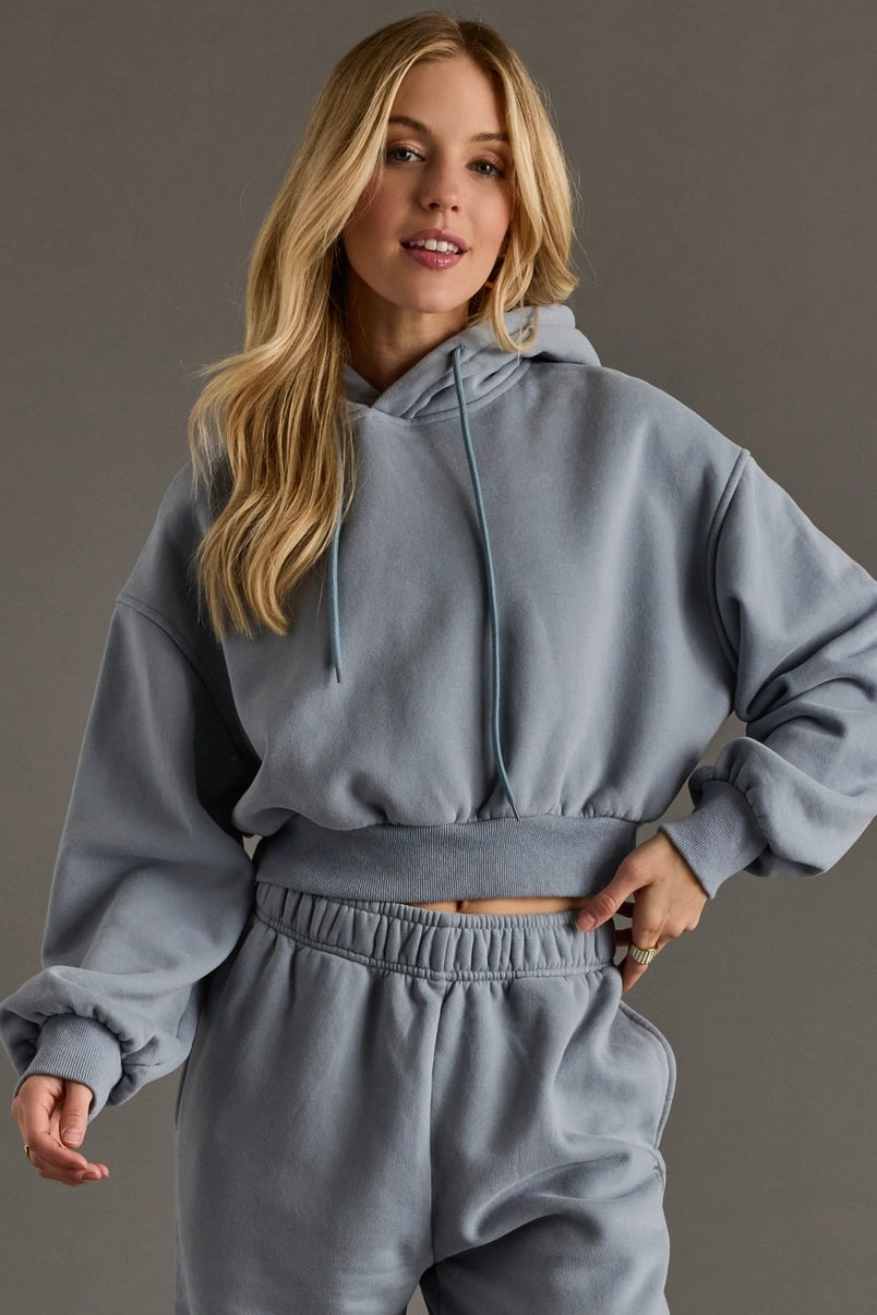 Kylie Cropped Hooded Sweatshirt