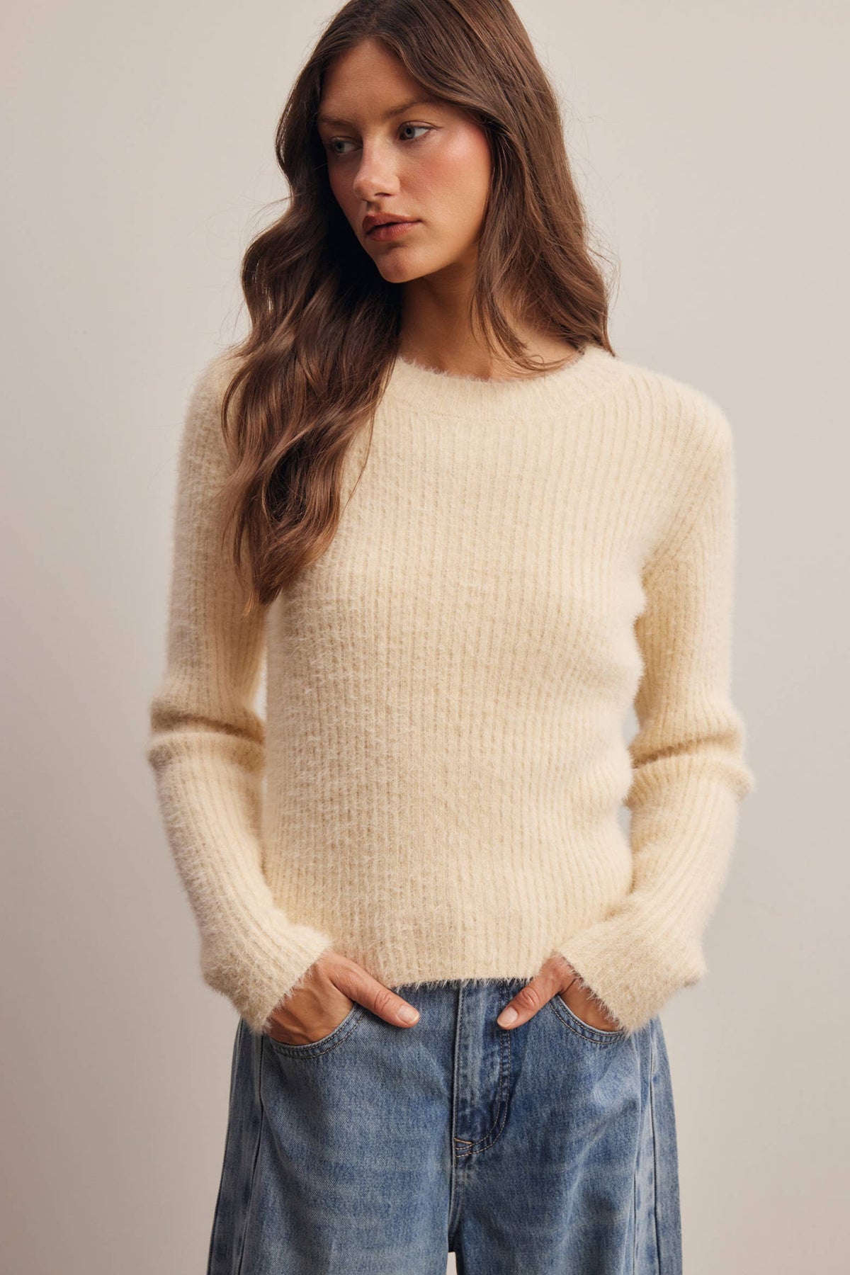 Brielle Brushed Rib Knit Sweater