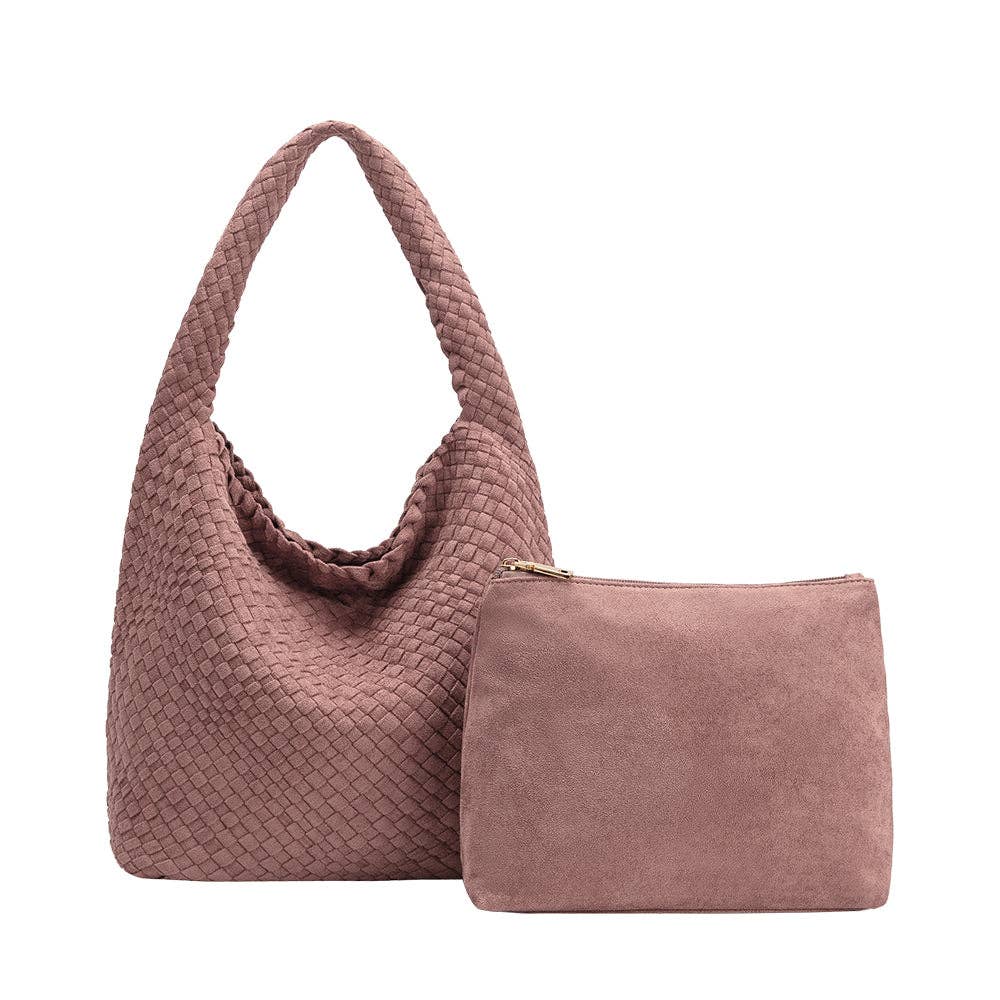Johanna Mauve Recycled Vegan Suede Shoulder Bag