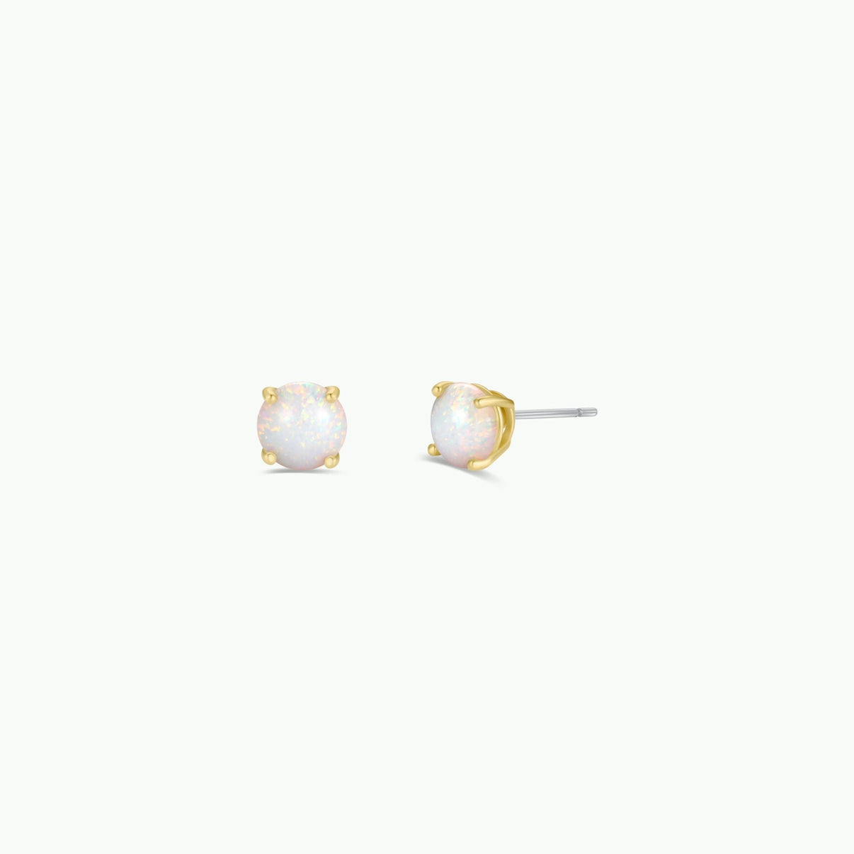 Round Gemstone Gold Earrings
