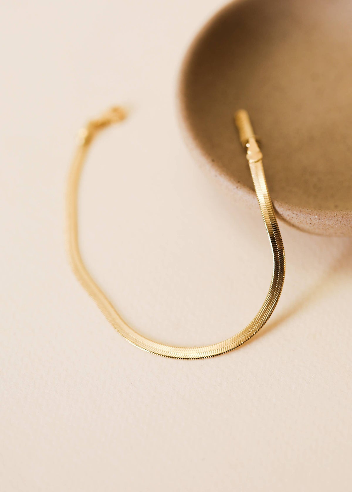 Gold Flat Snake Chain Bracelet