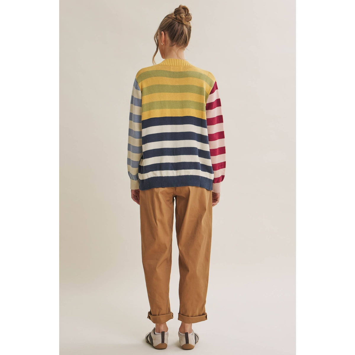 Sally Colorblock Striped Cardigan