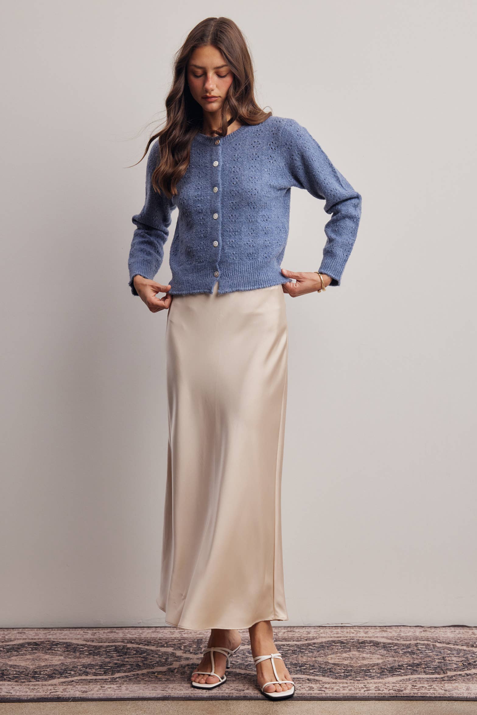 Kasey Pointelle Knit Cardigan