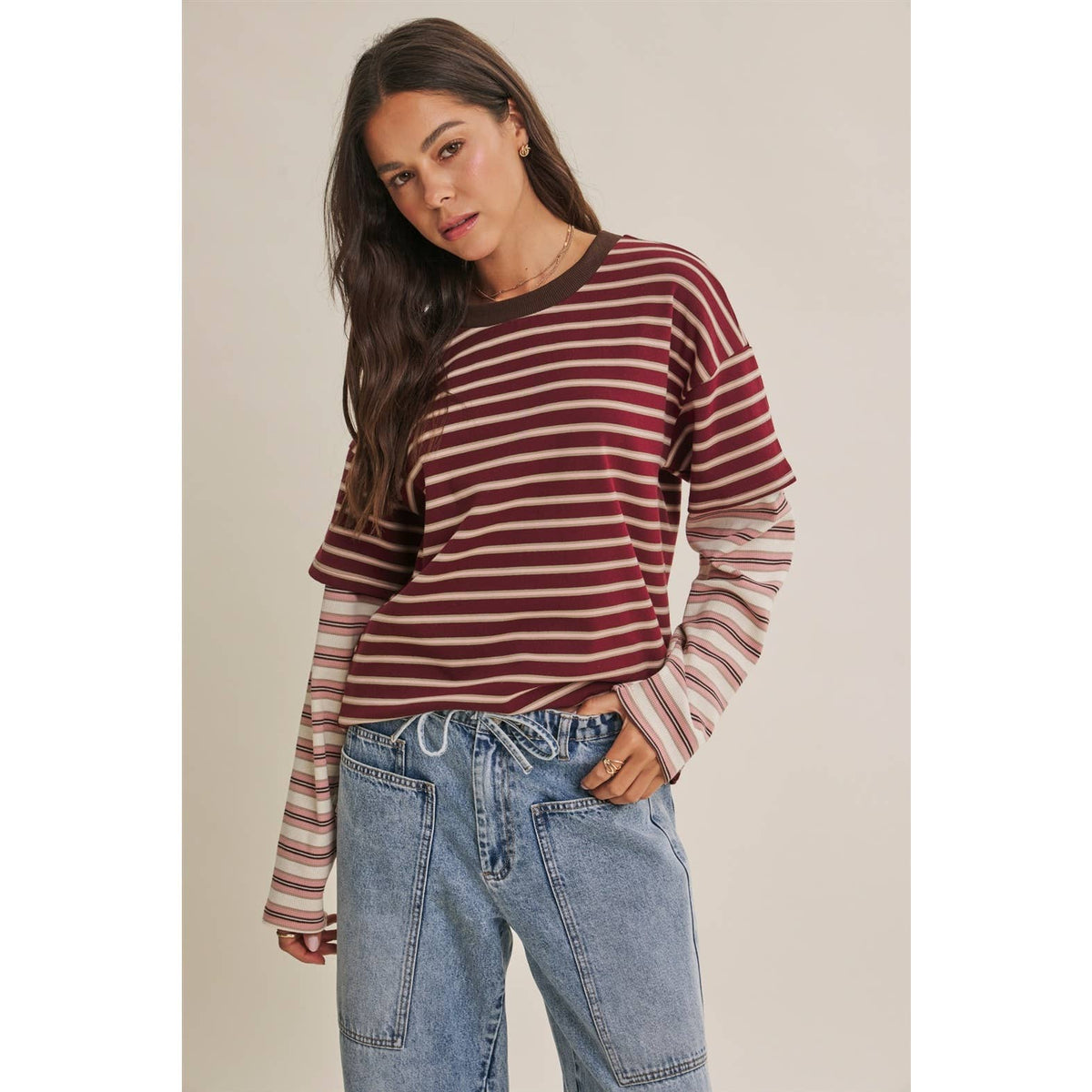Mindy Layered Striped Top