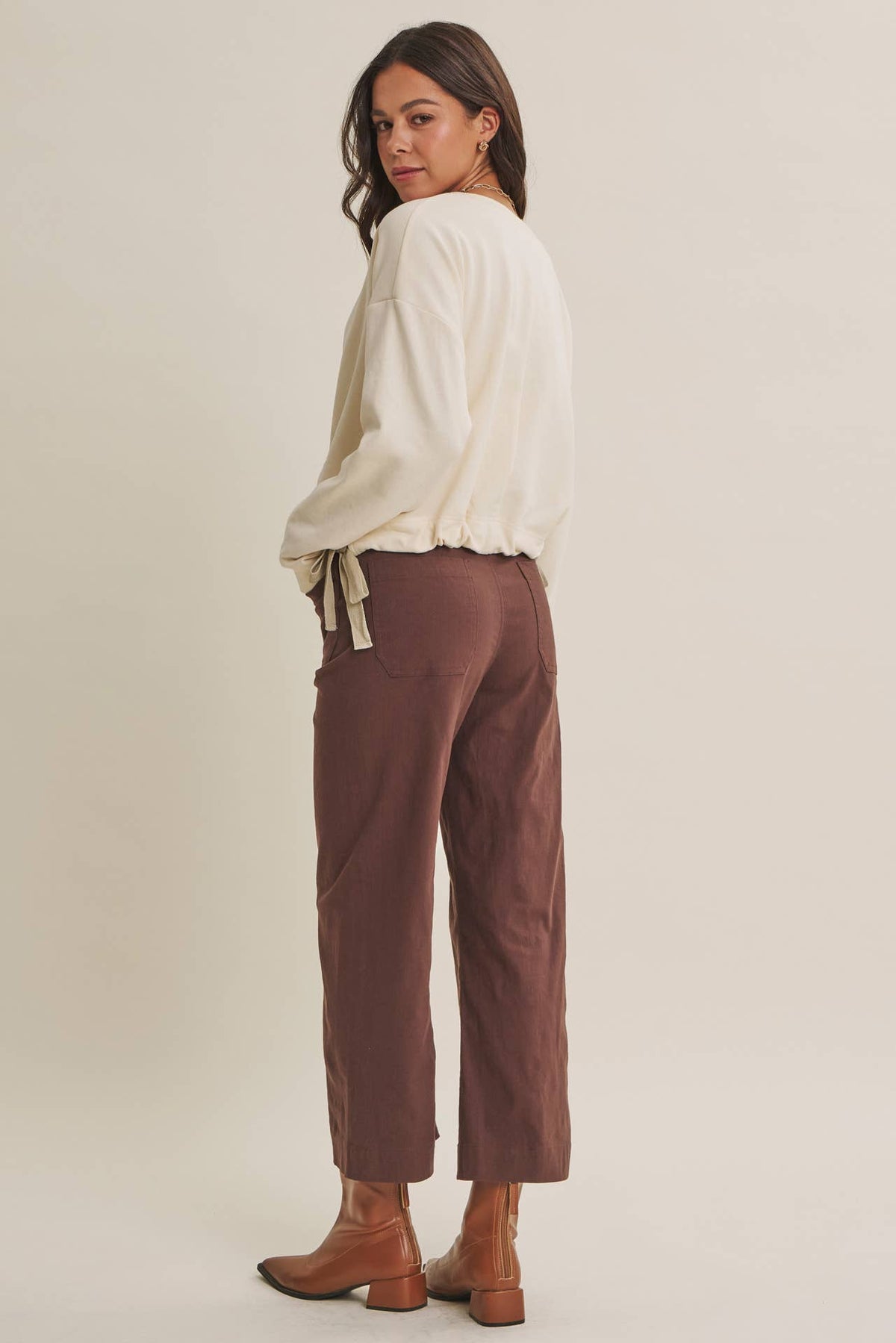 Katie Cotton Linen Cropped Pant