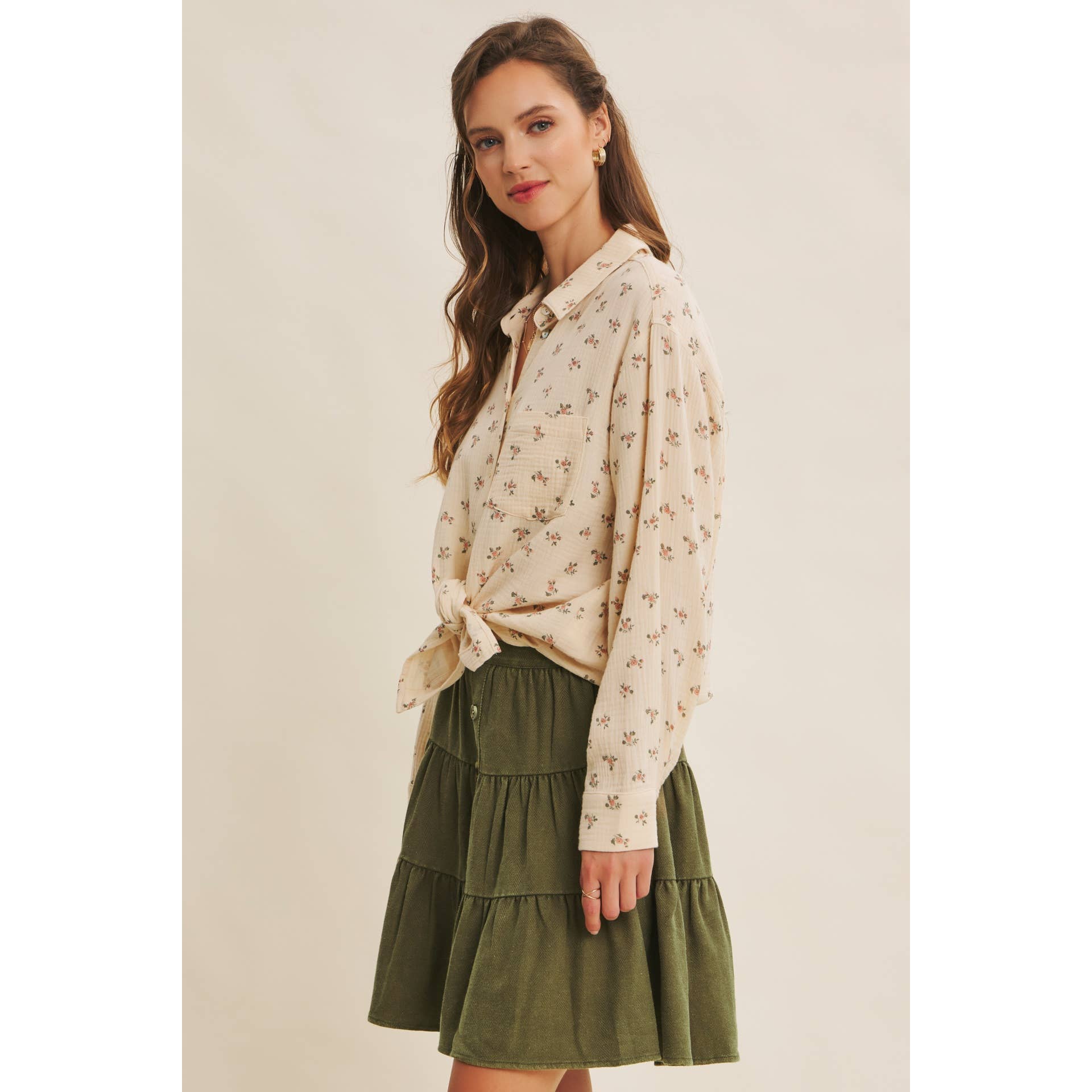Emmie Washed Ruffle Mini Skirt